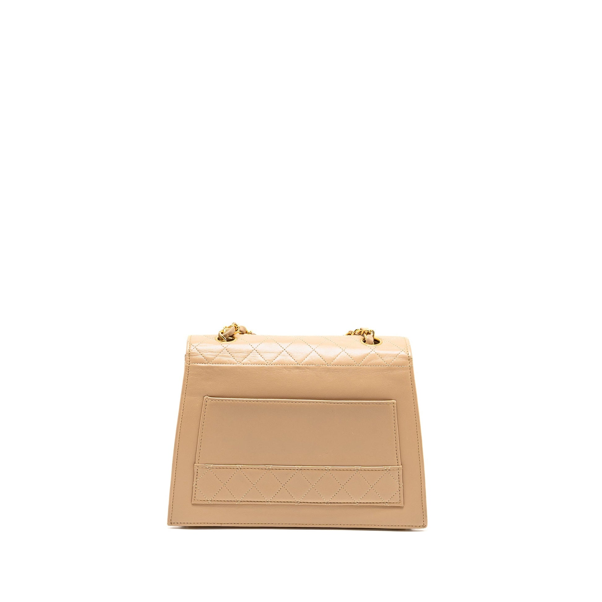 Chanel Trapezoid Quilted Lambskin GHW Beige Shoulder Bag