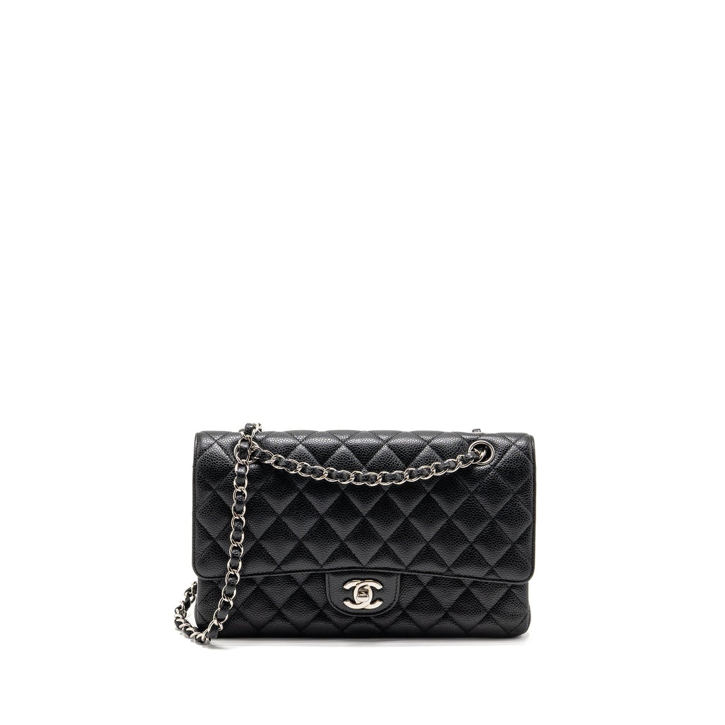 Chanel Classic Double Flap Caviar SHW Black Shoulder Bag Shw 14