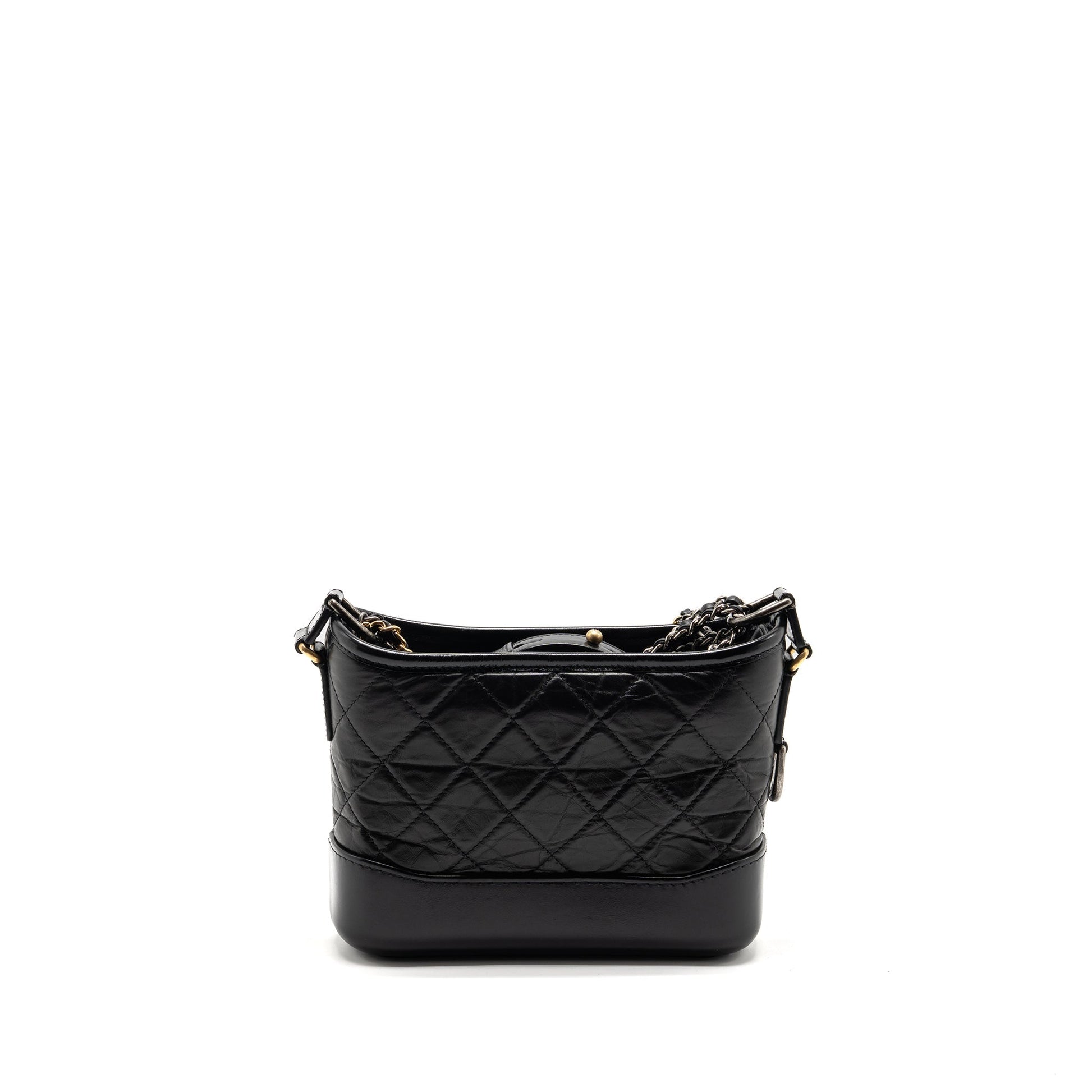 Chanel Gabrielle Hobo Aged Calfskin Multicoloured Hardware Black Small Shoulder Bag Multicoloured Hardware