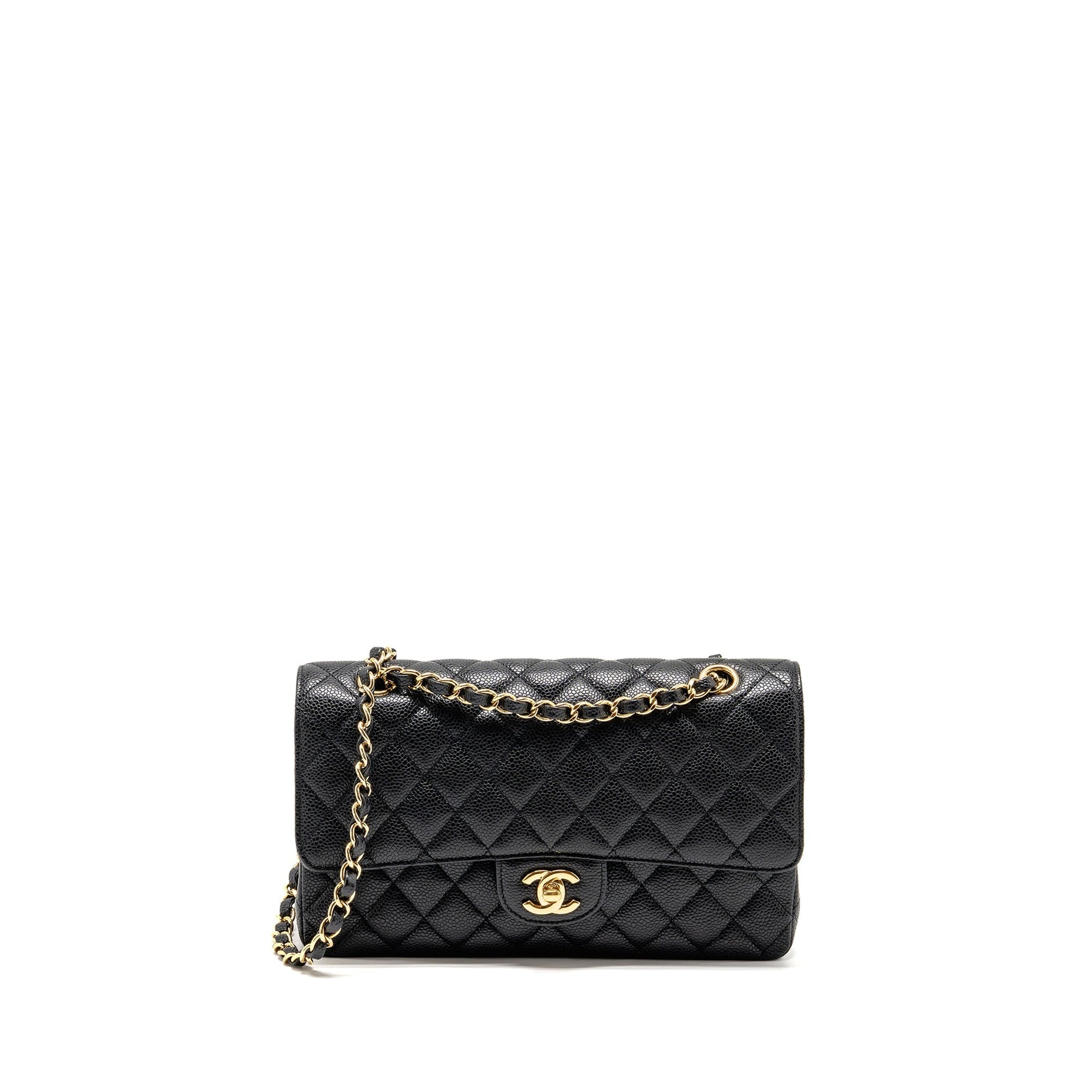 Chanel classic double flap caviar GHW Black Shoulder Bag 23