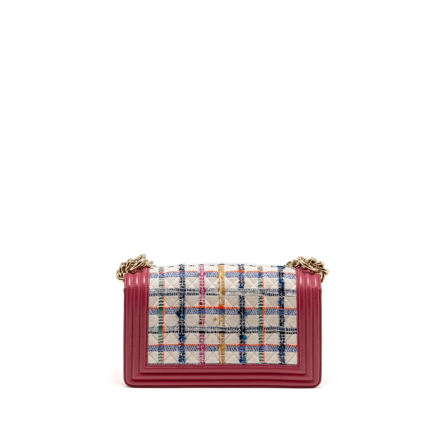 Chanel Boy fabric LGHW Pink Leather Handbag