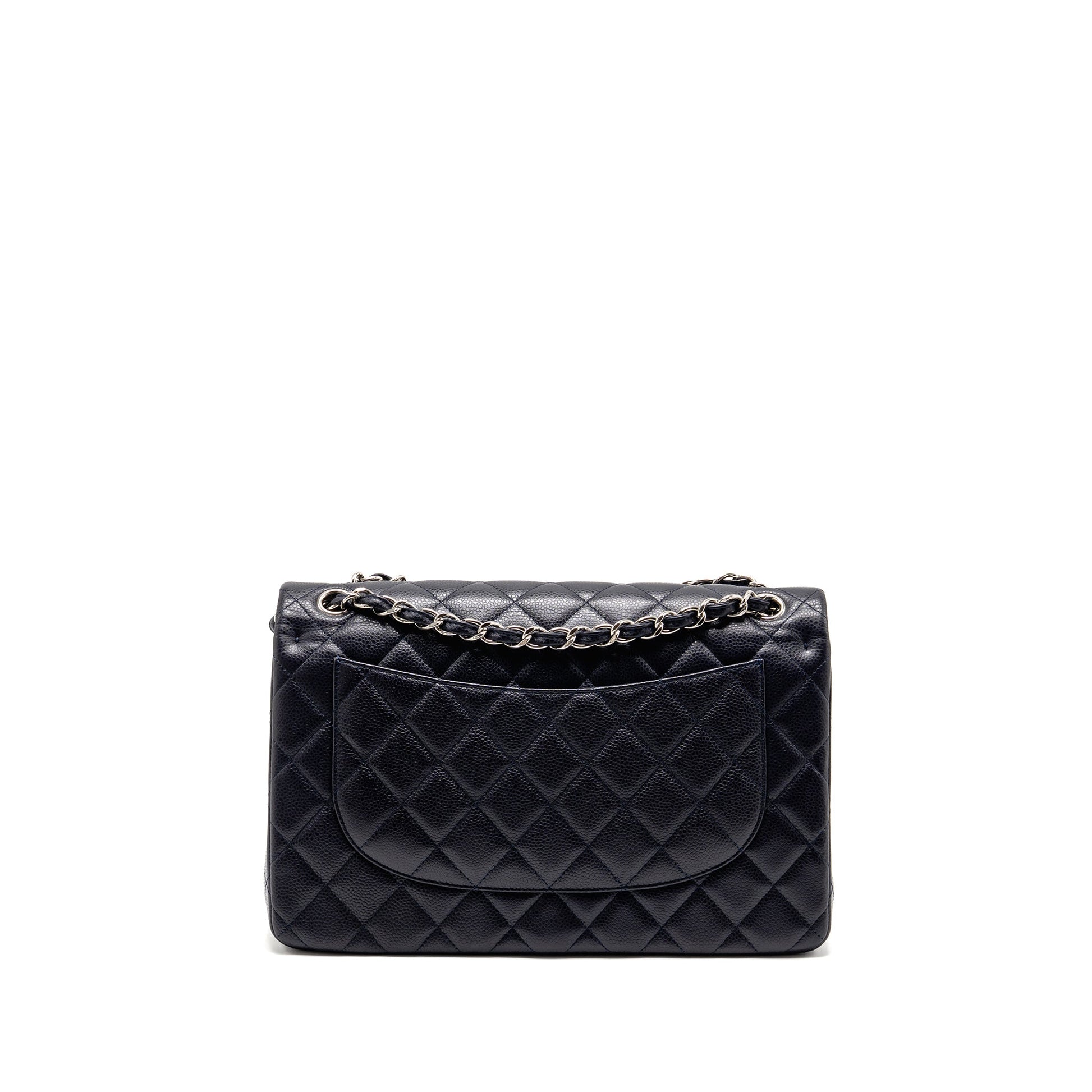 Chanel Jumbo Classic Double Flap Caviar Dark Blue Shoulder Bag