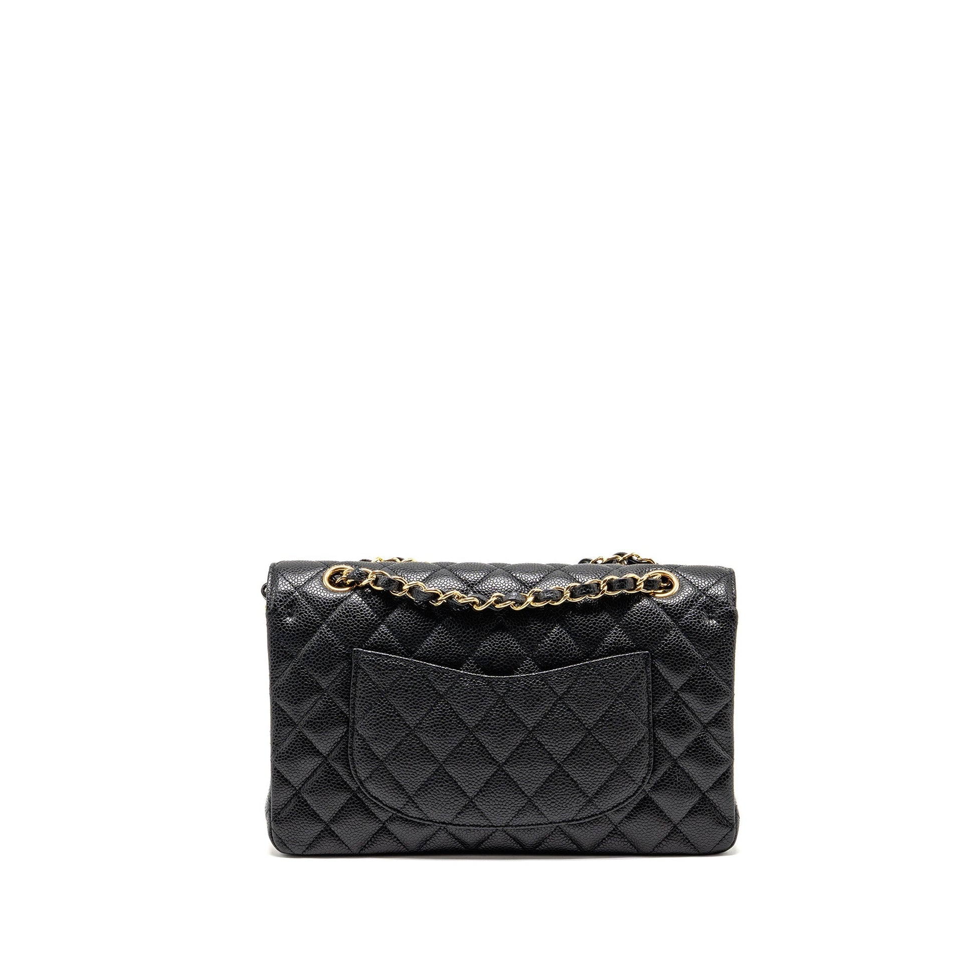 Chanel classic double flap caviar GHW Black Shoulder Bag 23