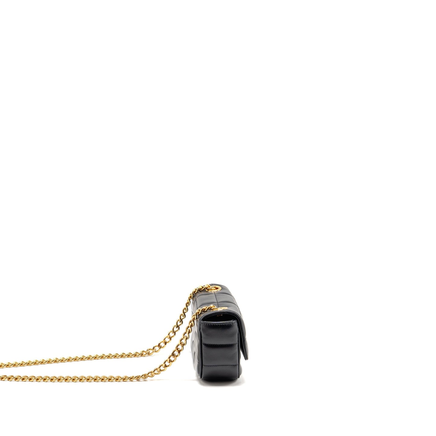 Celine Chain Purse Calfskin Handbag Matelasse Black Travel Bag