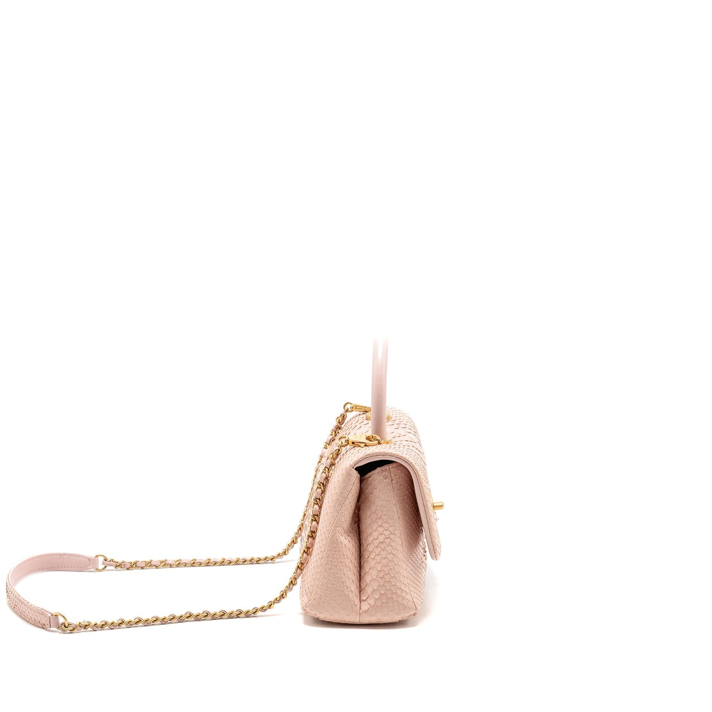 Chanel Coco Handle Python Light GHW Pink Small Handbag