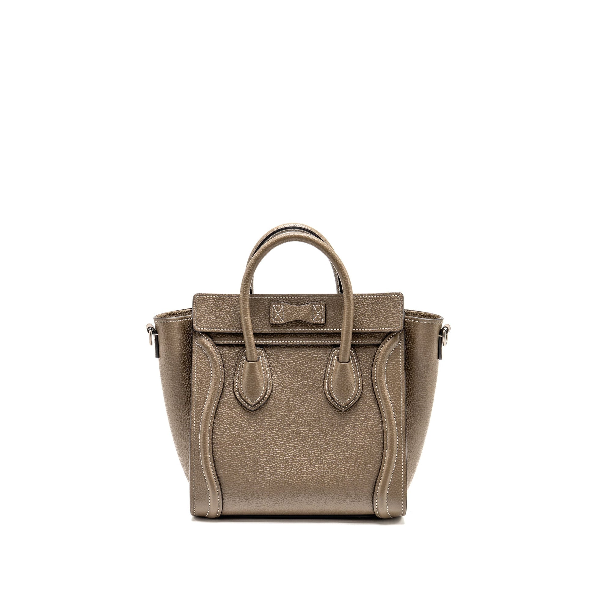 Celine Nano Luggage Purse Calfskin Grey Handbag Travel Bag