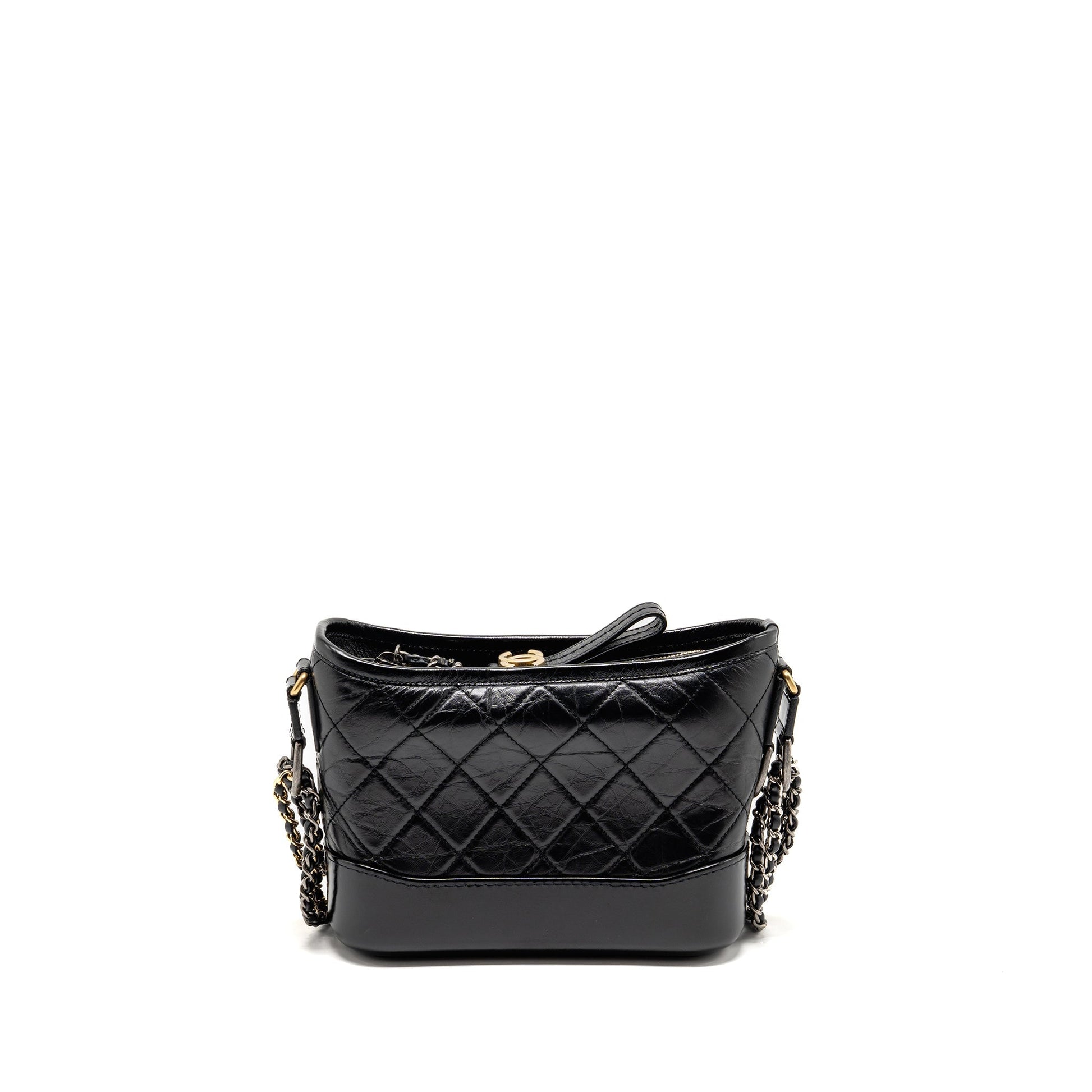 Chanel Gabrielle Hobo calfskin hardware Multicolor Black Small Shoulder Bag