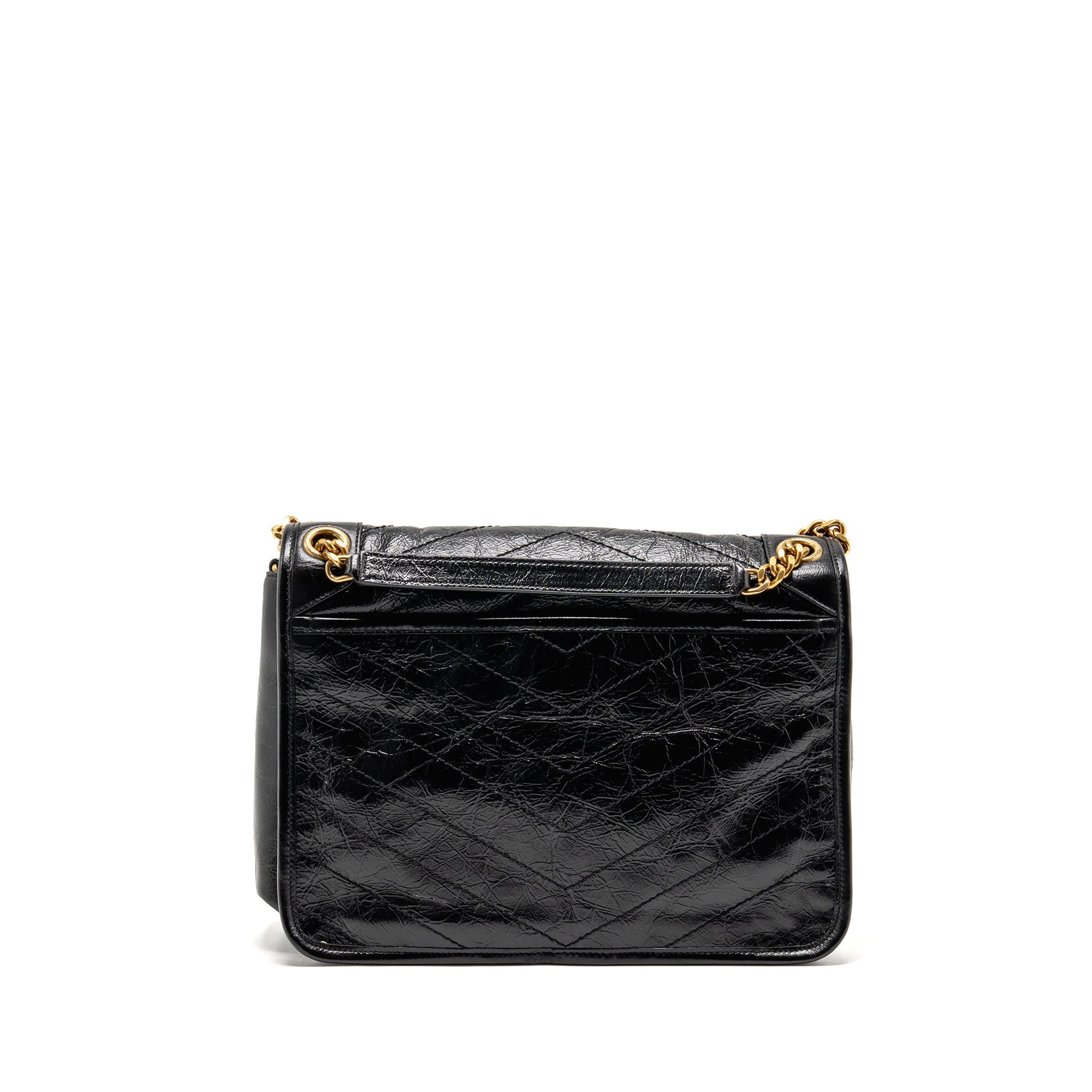 YSL Saint Laurent Niki Purse Calfskin Travel Bag Black Medium