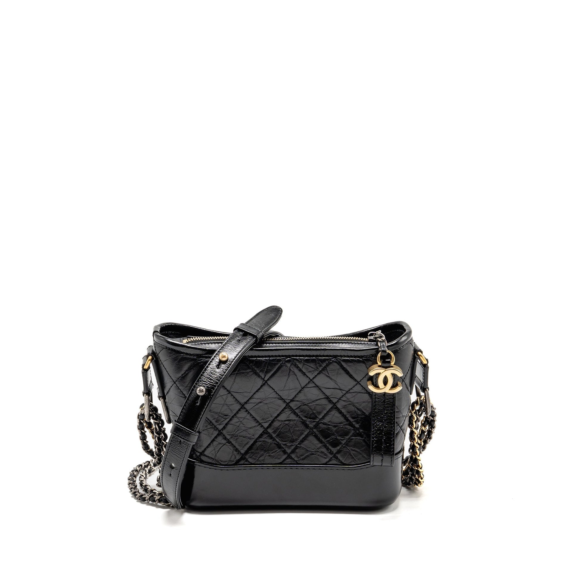 Chanel Gabrielle Hobo calfskin hardware Multicolor Black Small Shoulder Bag