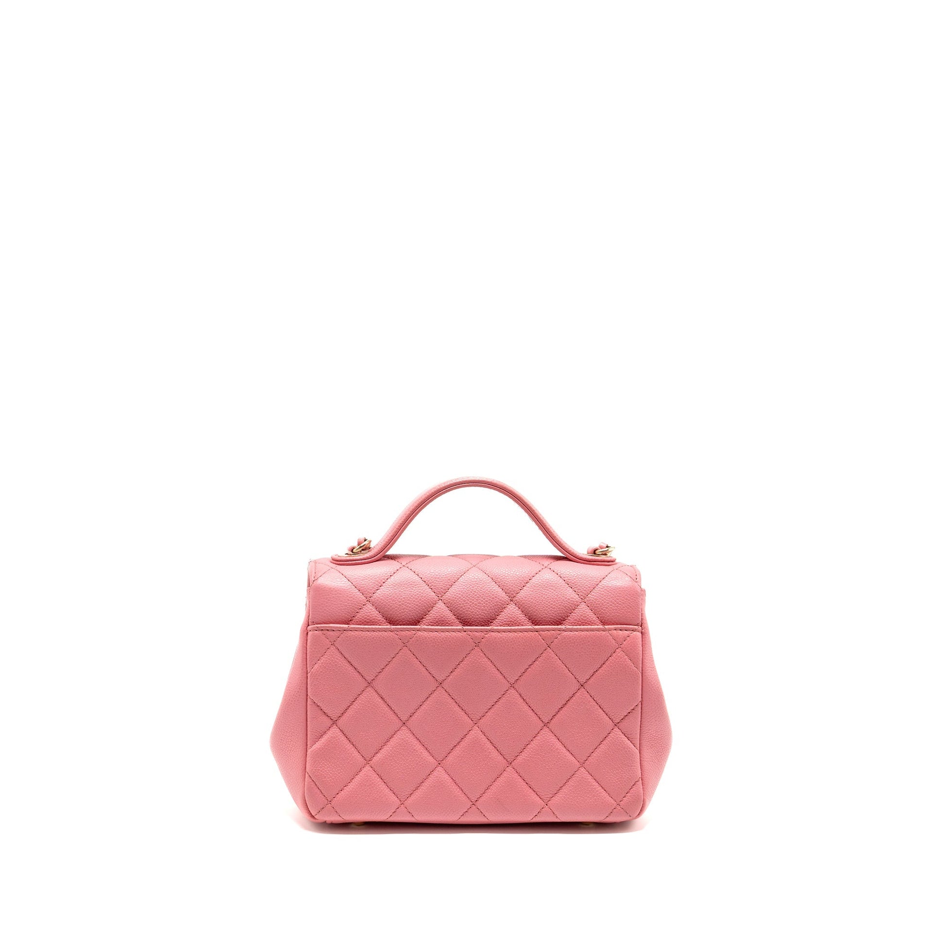 Chanel Business Affinity Caviar LGHW microchip Pink Small Handbag