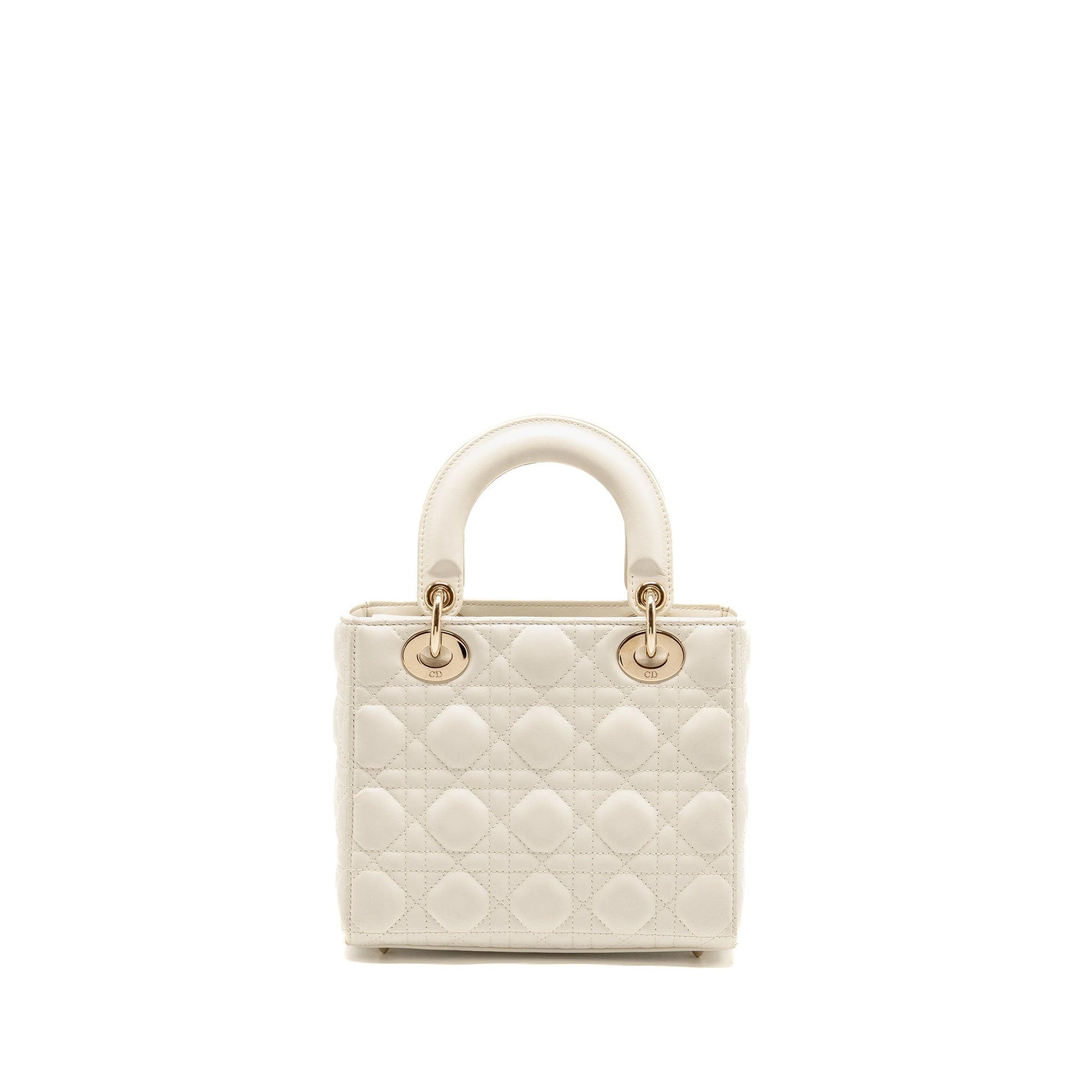 Dior Lady My Abc Purse Cannage Lambskin Handbag White Small Travel Bag
