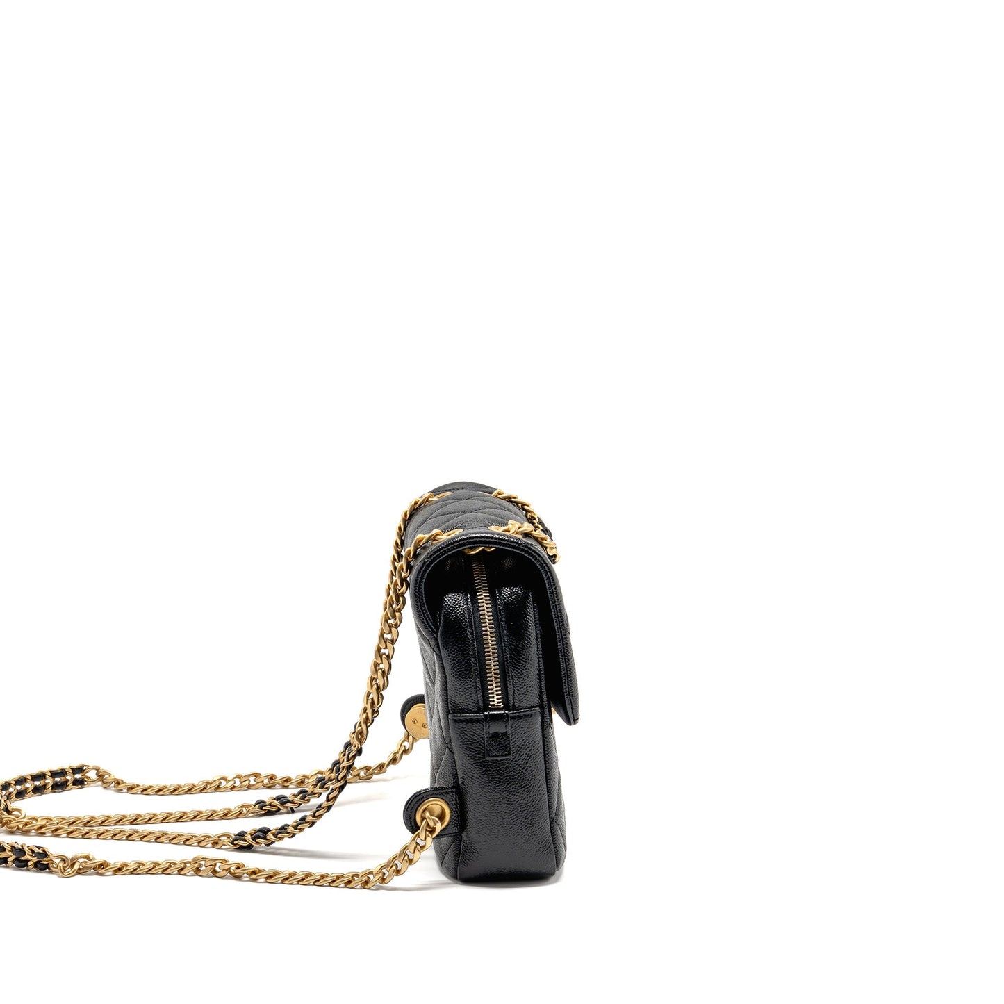 Chanel Quilted Flap Backpack Caviar GHW Microchip Black