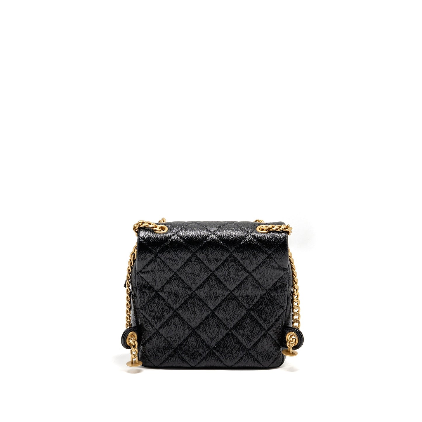 Chanel Quilted Flap Backpack Caviar GHW Microchip Black