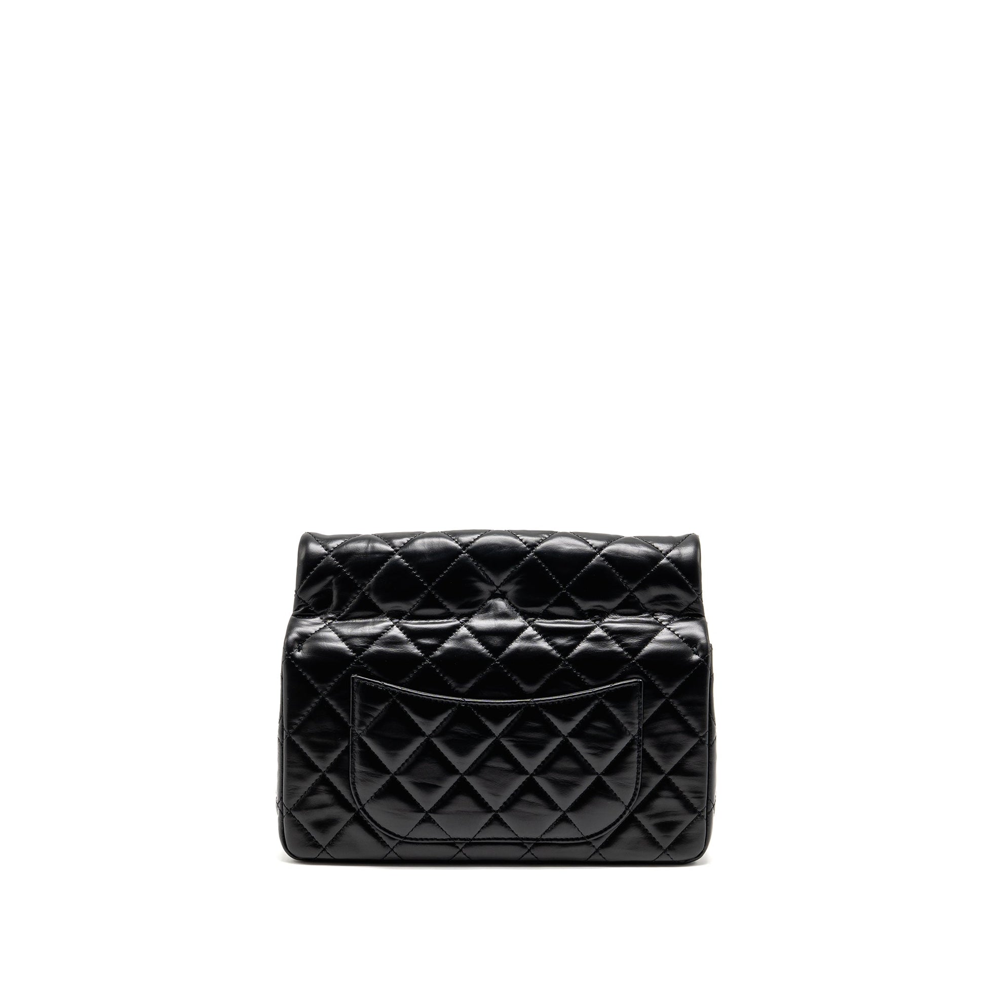 Chanel 23A Classic Flap Shiny Calfskin GHW Black Clutch Bag
