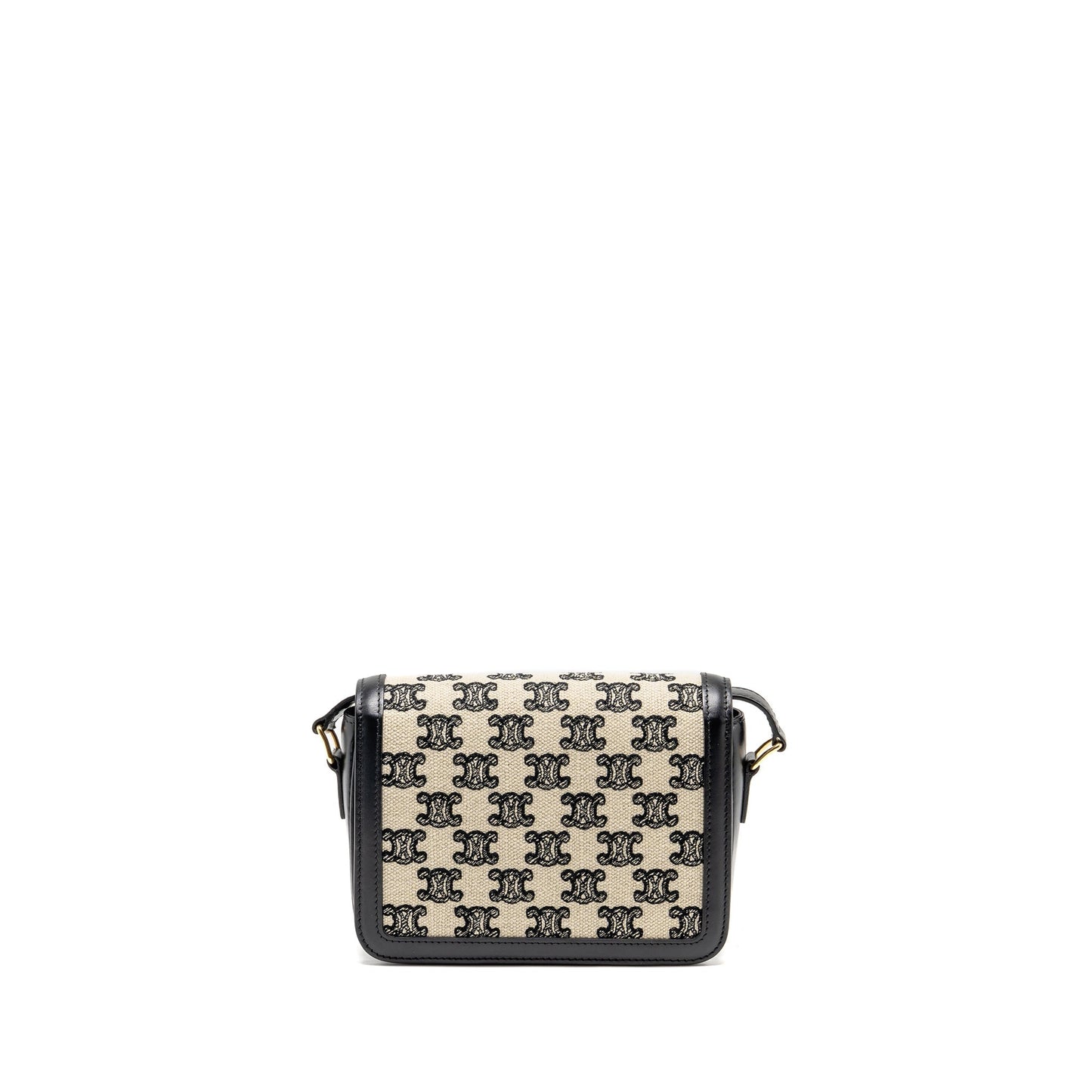 Celine Teen Triomphe Purse Triomphe Calfskin Handbag Canvas Black Travel Bag