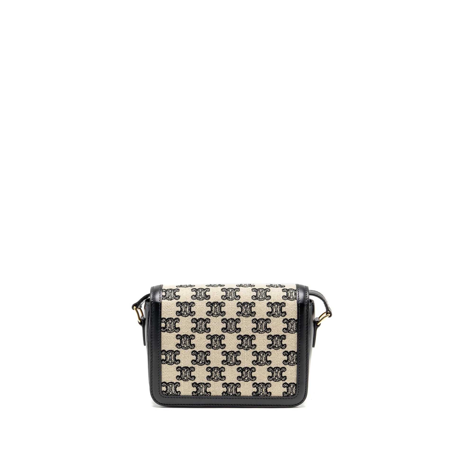 Celine Teen Triomphe Purse Triomphe Calfskin Handbag Canvas Black Travel Bag