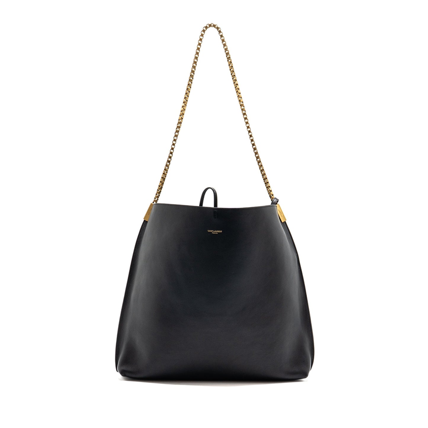 YSL Saint Laurent Suzanne Hobo Purse Calfskin Black Shoulder Bag