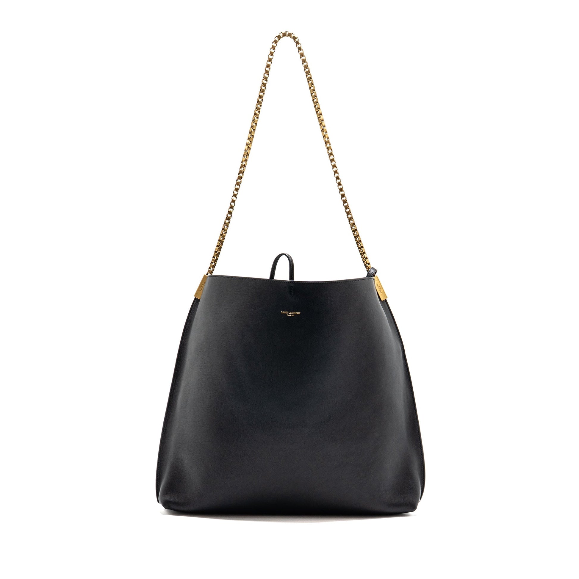 YSL Saint Laurent Suzanne Hobo Purse Calfskin Black Shoulder Bag