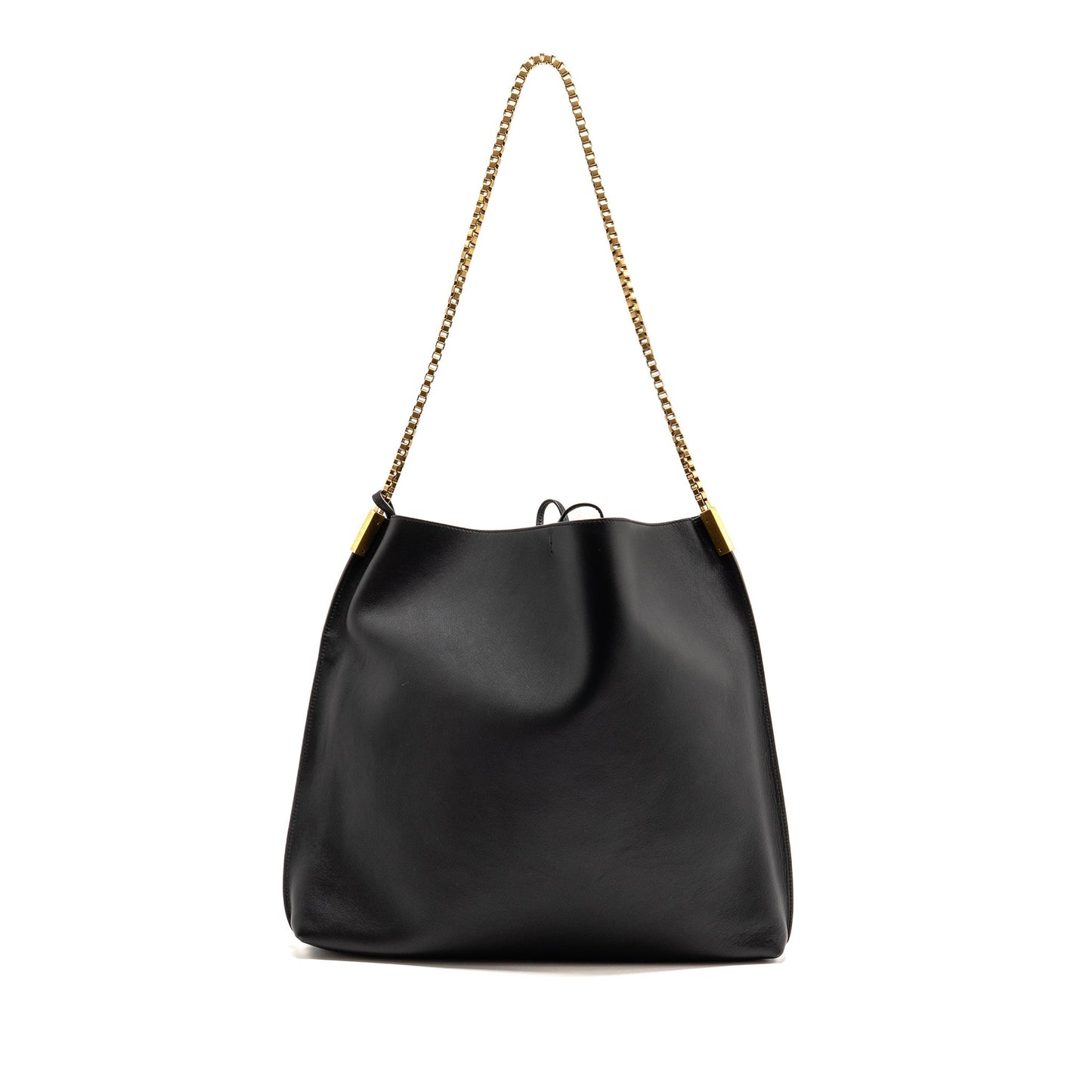 YSL Saint Laurent Suzanne Hobo Purse Calfskin Black Shoulder Bag