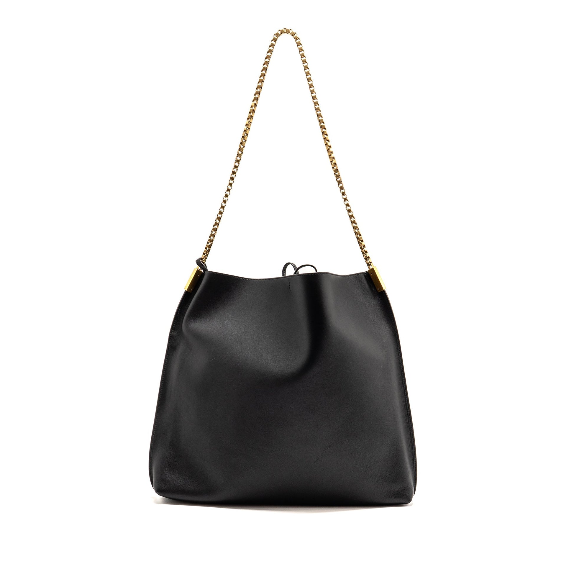 YSL Saint Laurent Suzanne Hobo Purse Calfskin Black Shoulder Bag