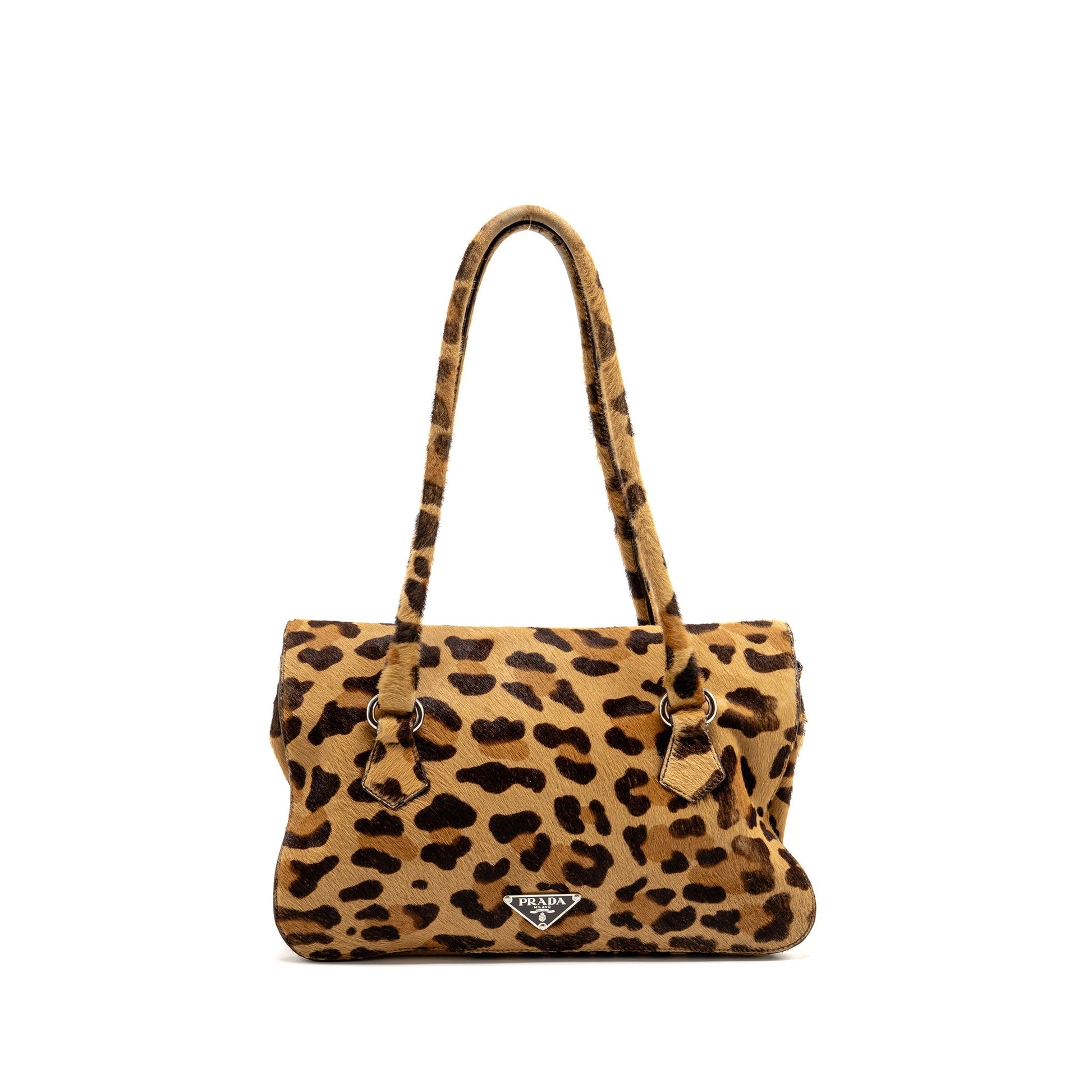 Prada Leopard Print Purse Ponyhair Multicoloured Handbag Mini Travel Bag