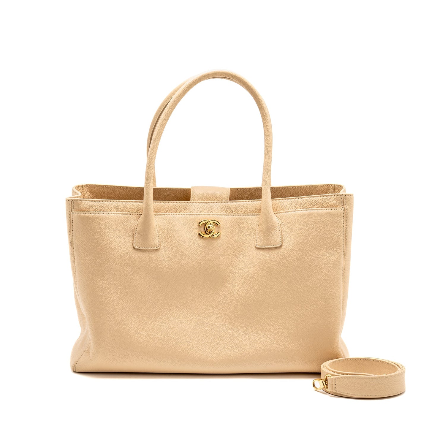 Chanel Cerf caviar GHW Beige Tote Bag