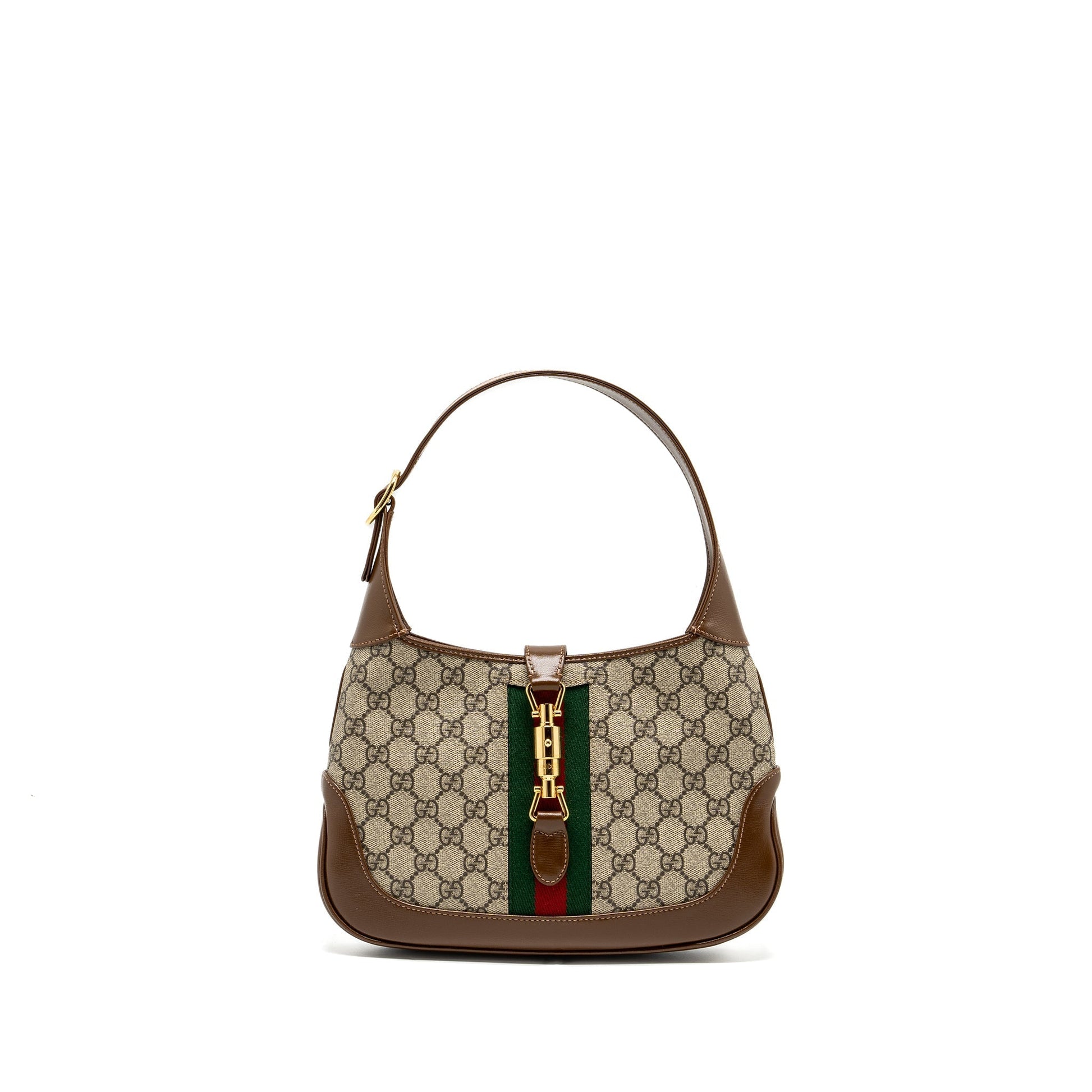 Gucci Jackie Shoulder Bag Supreme Calfskin Multicolour Canvas Brown