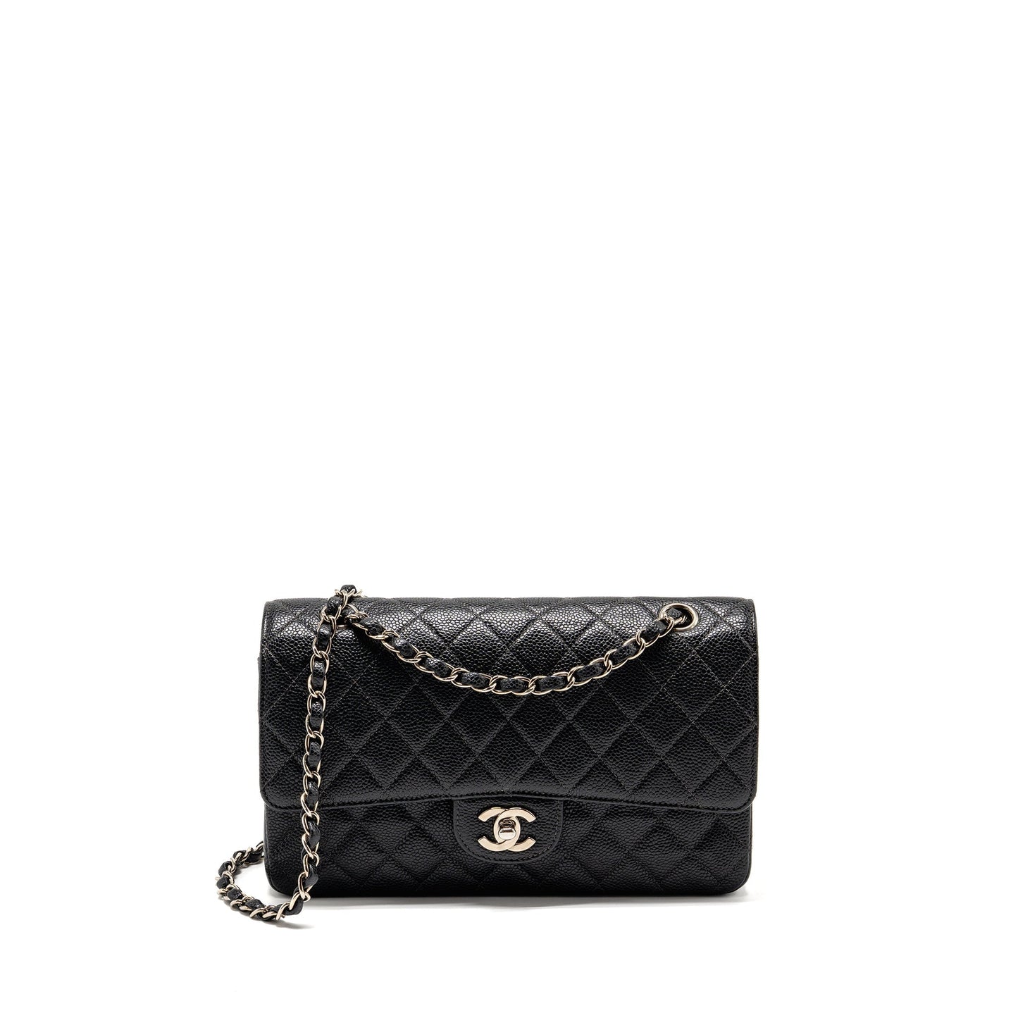Chanel Classic Double Flap Caviar SHW Black Shoulder Bag Shw 9