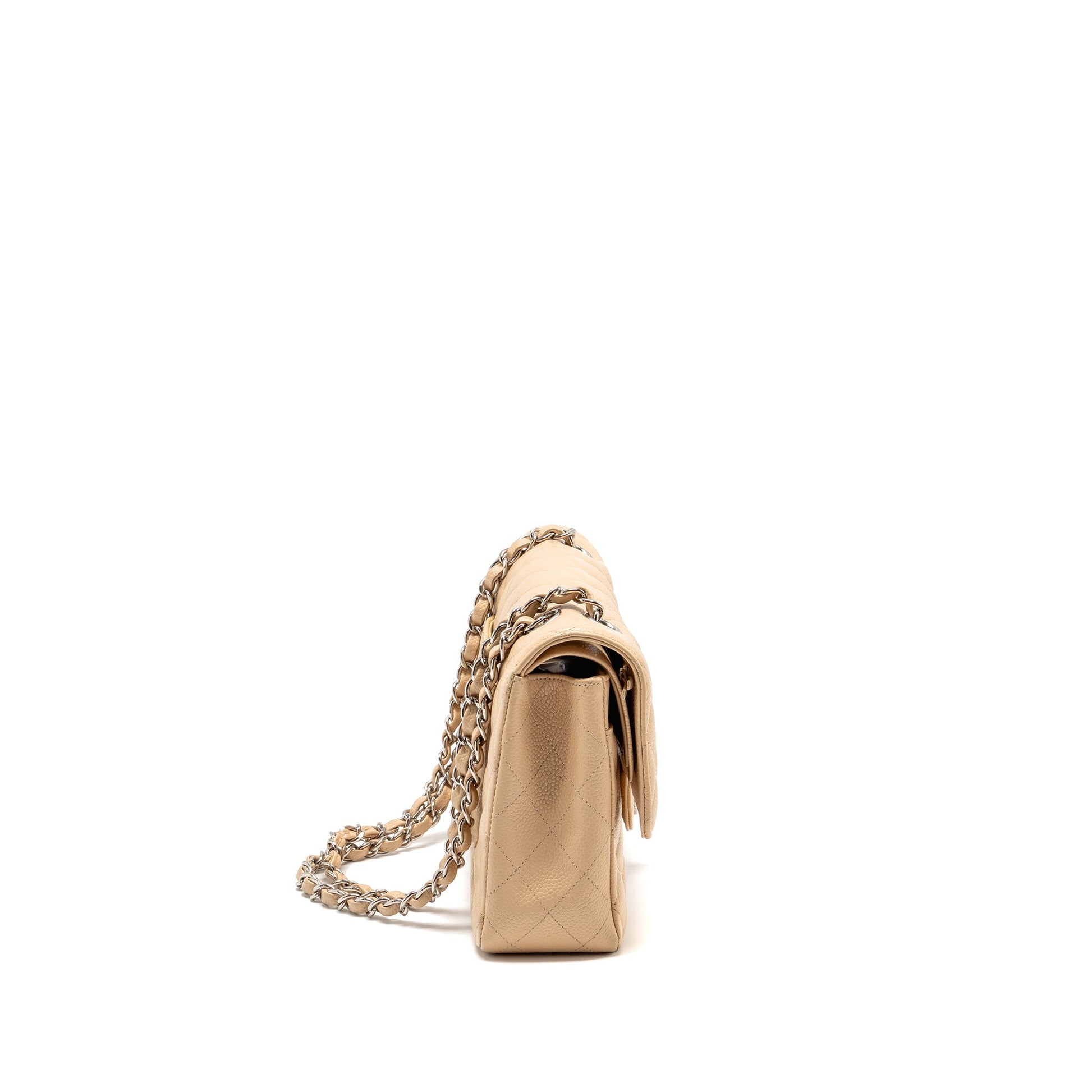 Chanel Classic Double Flap Caviar SHW Beige Shoulder Bag Shw 1