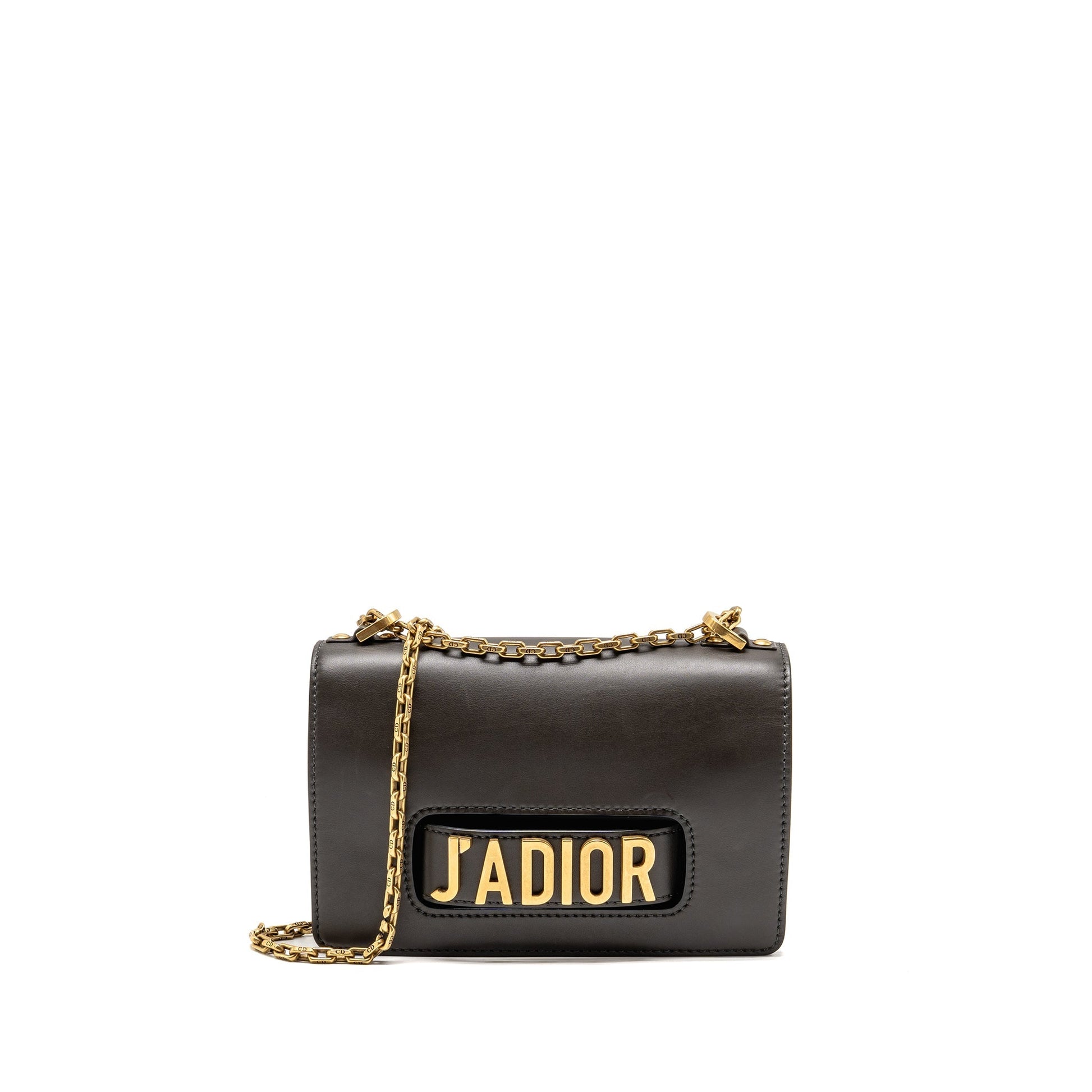 Dior JâA Purse With Calfskin Dark Handbag Brown Chain Travel Bag