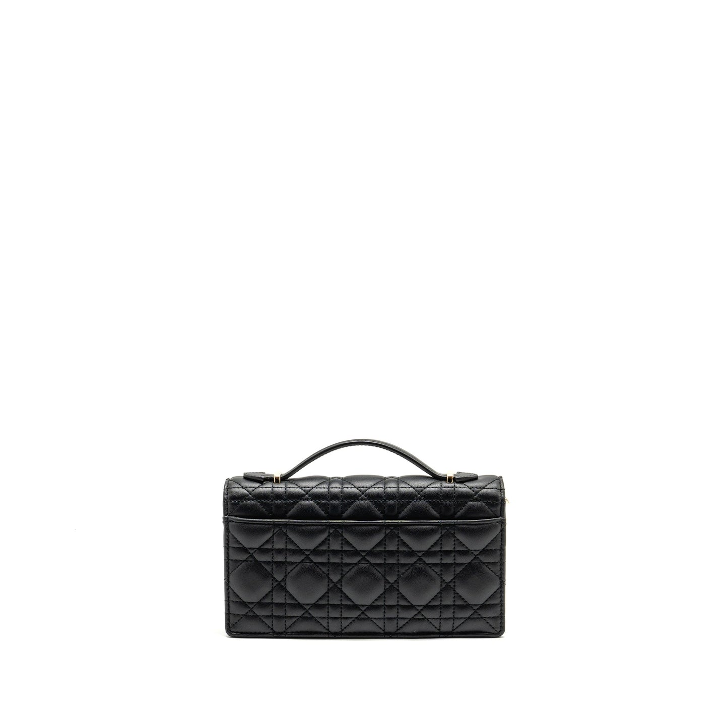 Dior My Purse Cannage Lambskin Handbag Black Mini Travel Bag