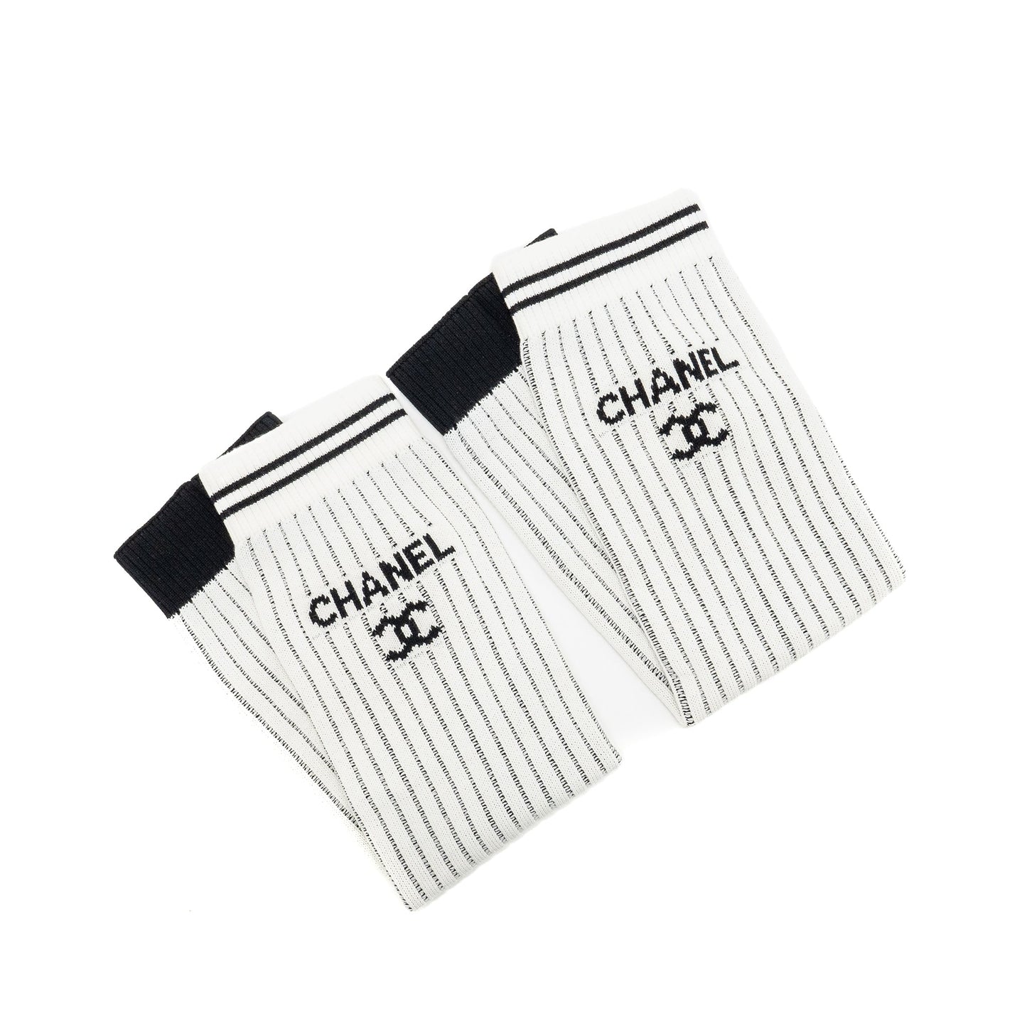 Chanel 24c CC Logo Gaiters Leg Warmers White Handbag