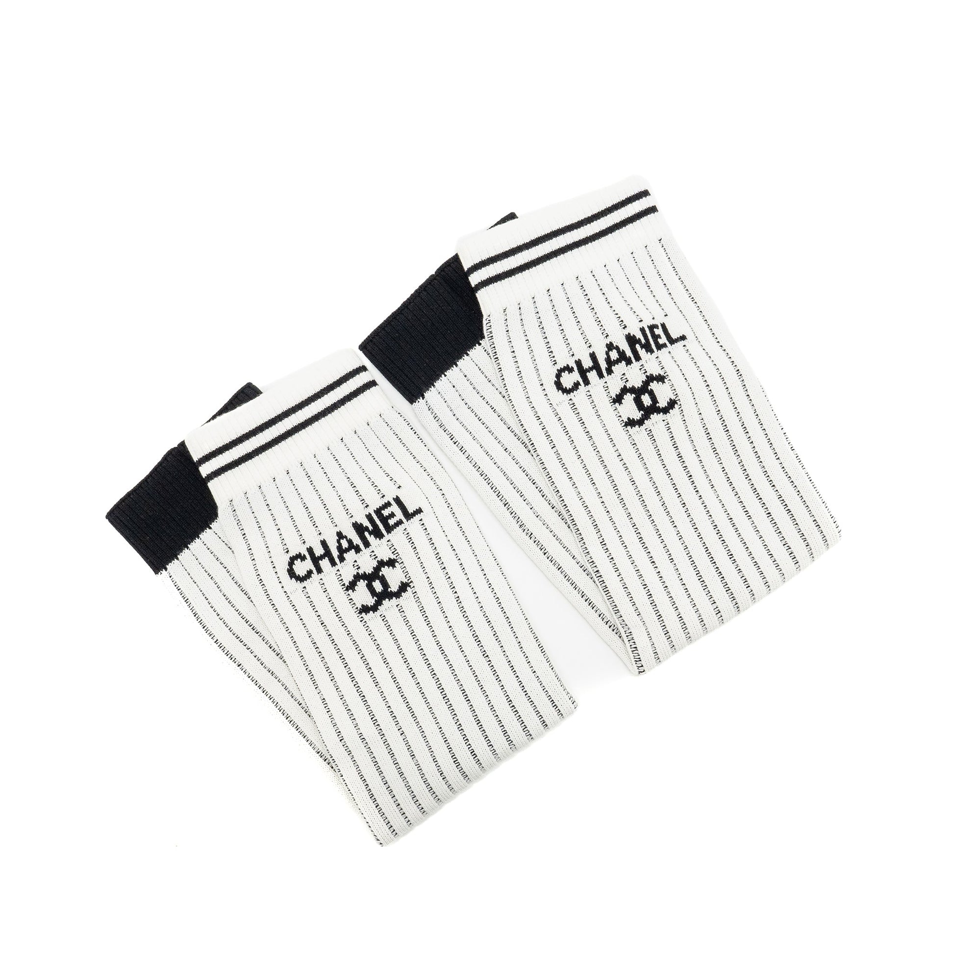 Chanel 24c CC Logo Gaiters Leg Warmers White Handbag