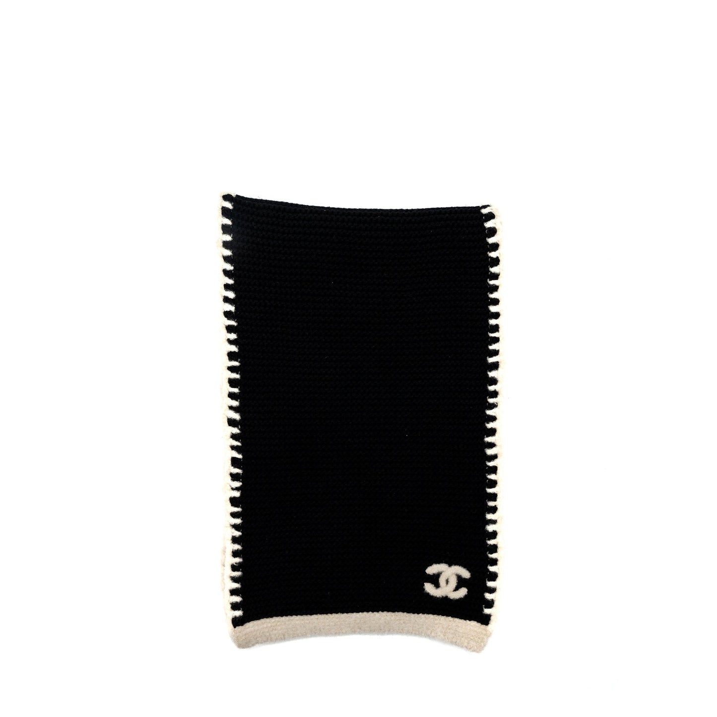 Chanel 23A cashmere scarf Black White White 1