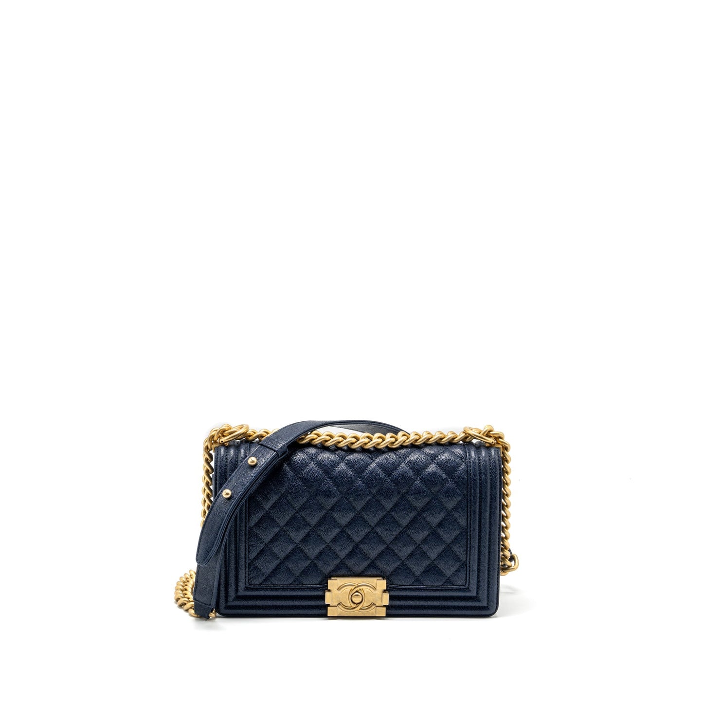 Chanel boy caviar navy GHW Handbag