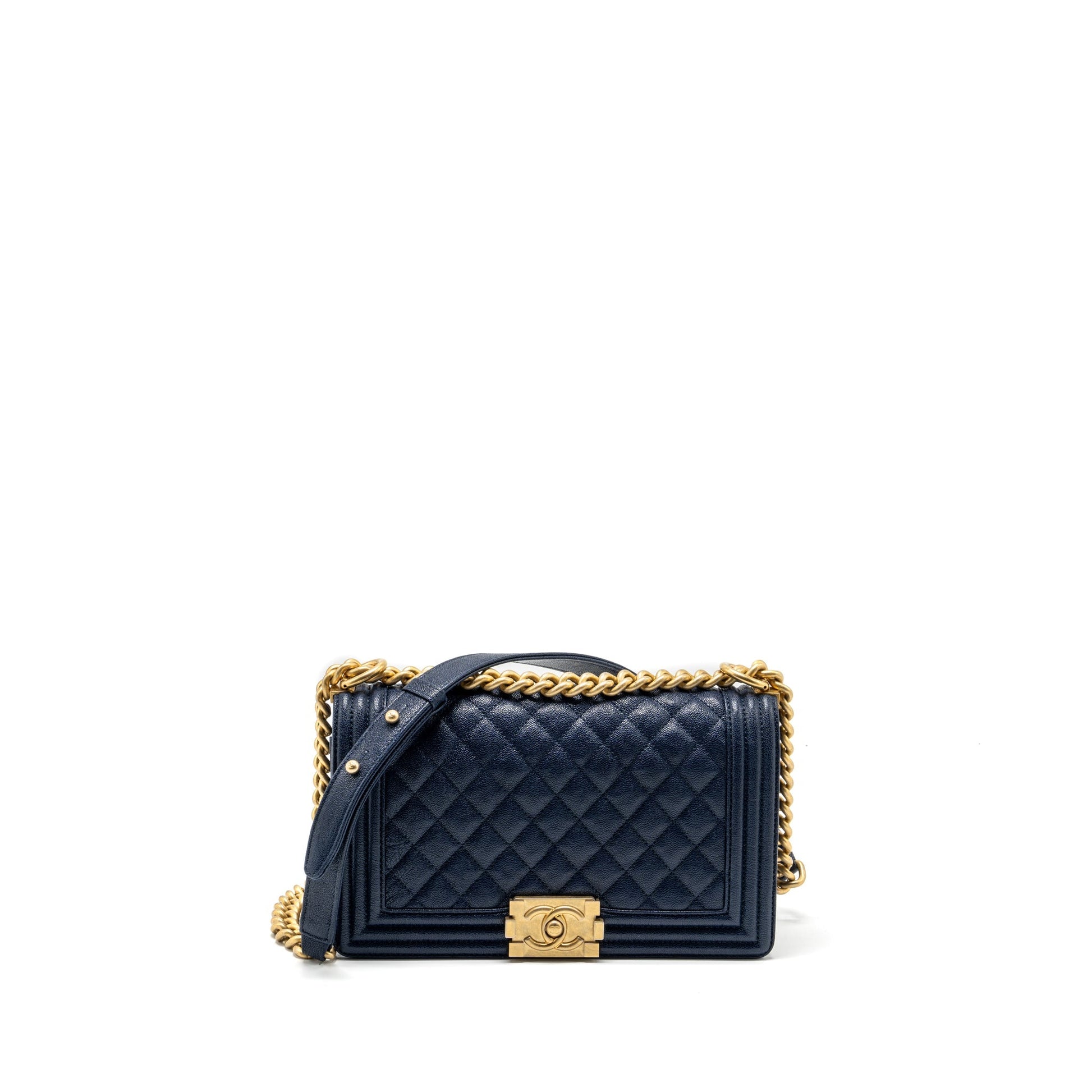 Chanel boy caviar navy GHW Handbag