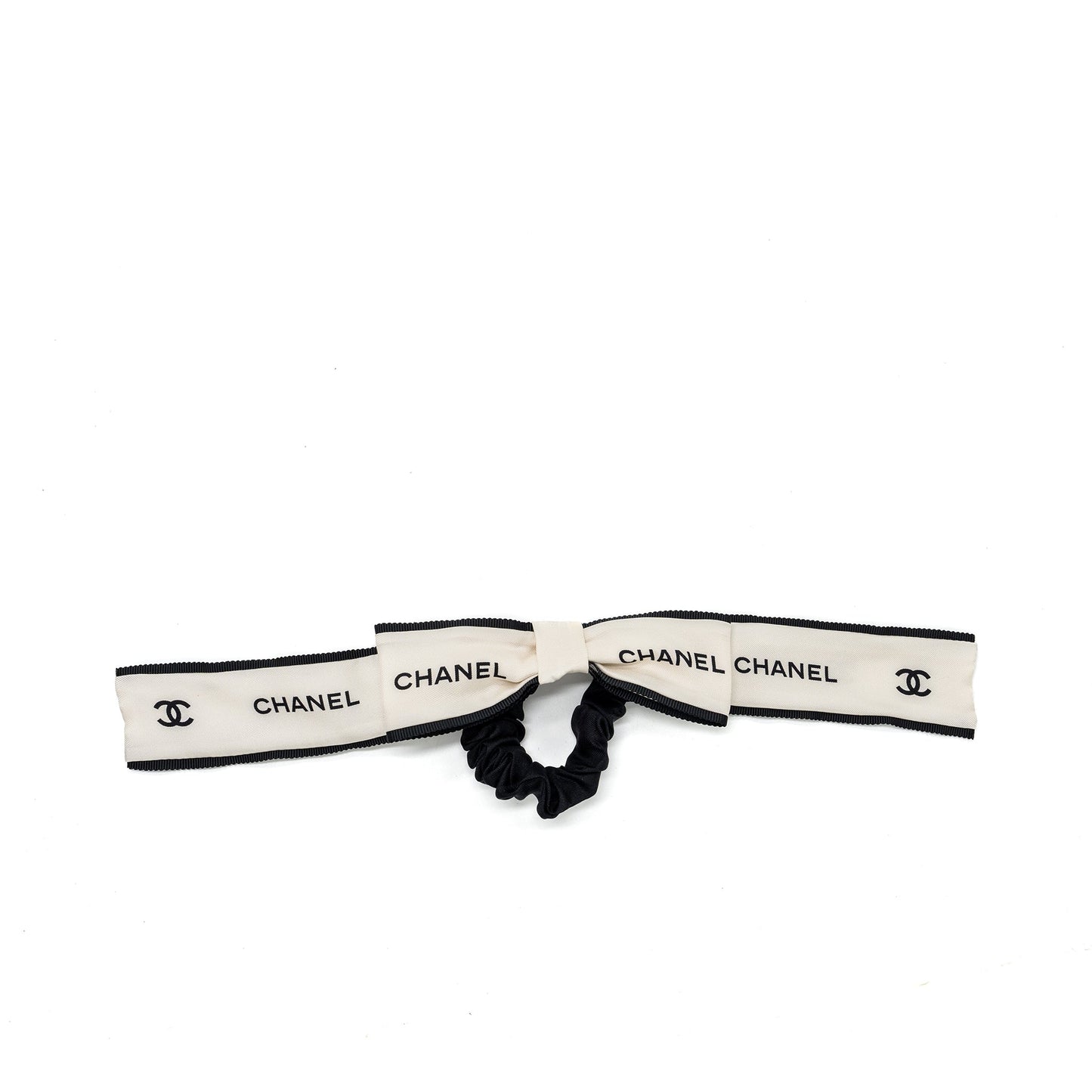 Chanel hair tie silk twill lack ecru Handbag