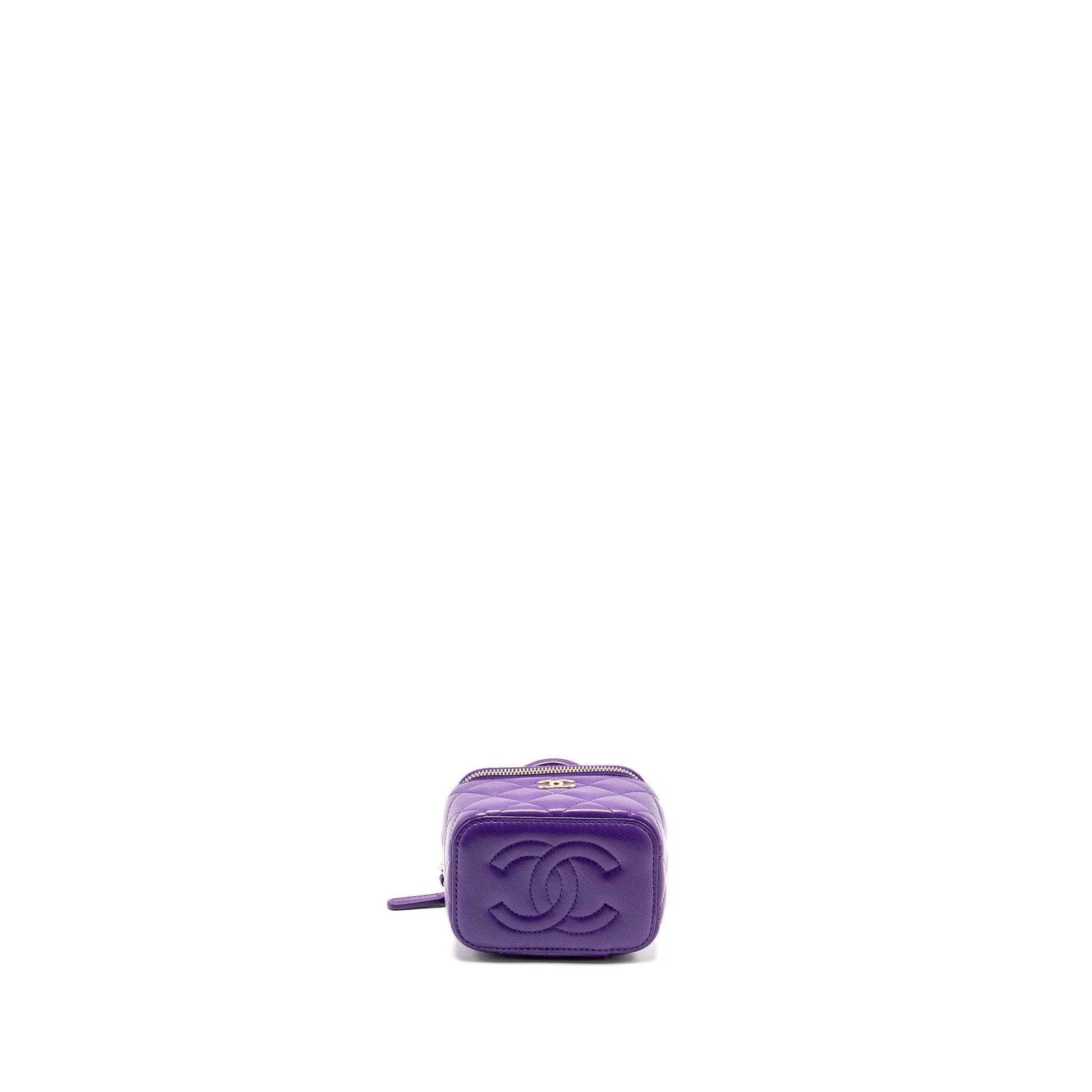 Chanel 22A Vanity Lambskin Purple LGHW Microchip Mini Bag