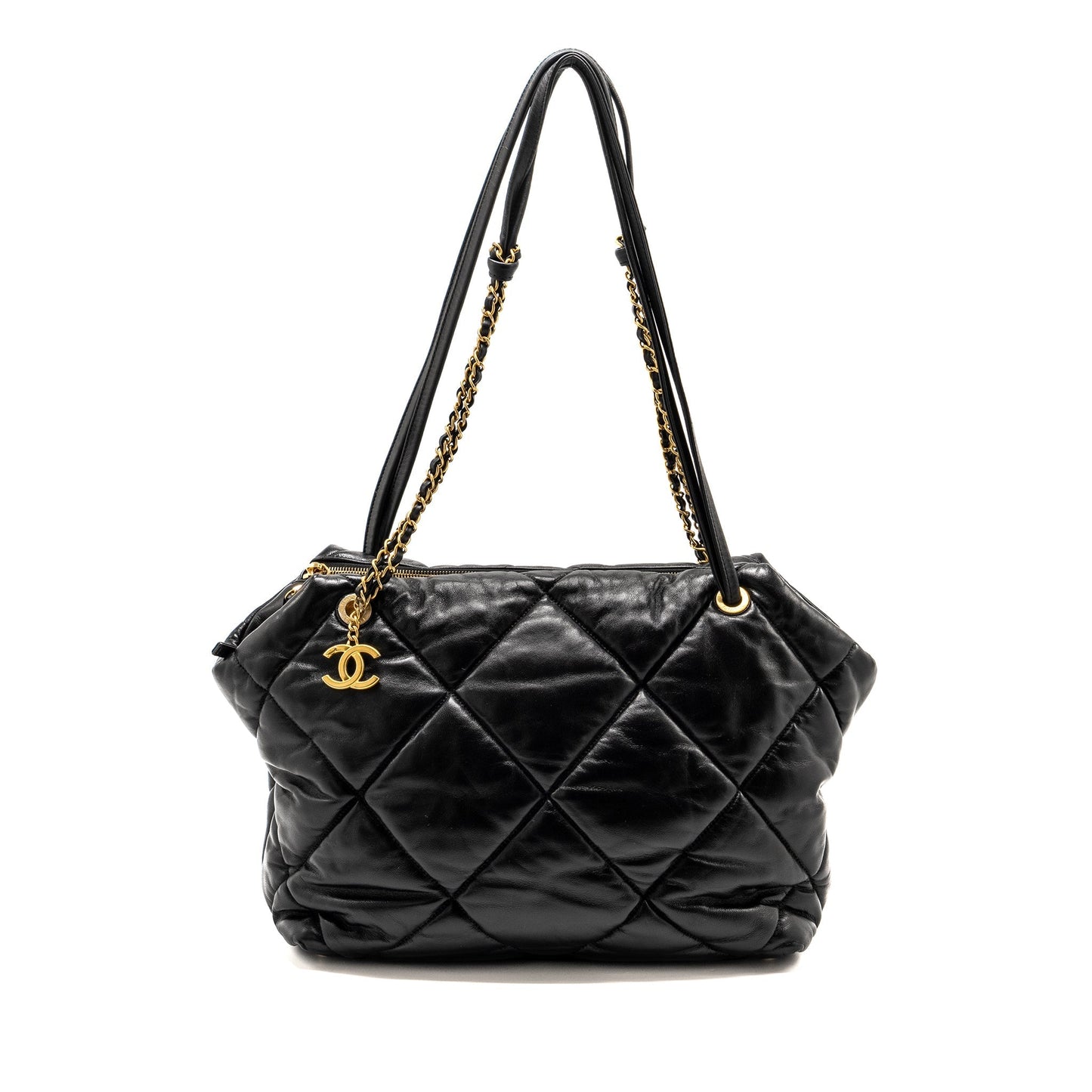 Chanel New York Bowling Quilted Lambskin GHW Black Handbag