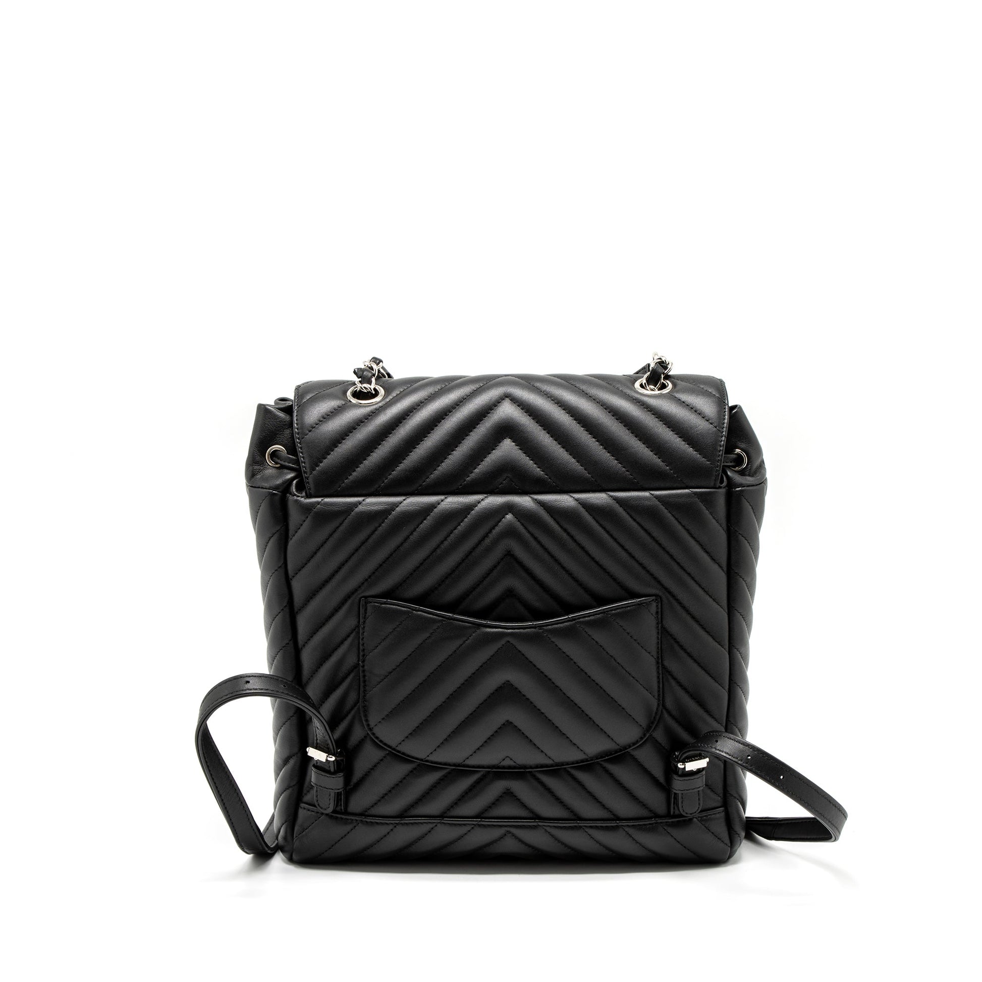 Chanel Urban Spirit Backpack Chevron Calfskin SHW Black
