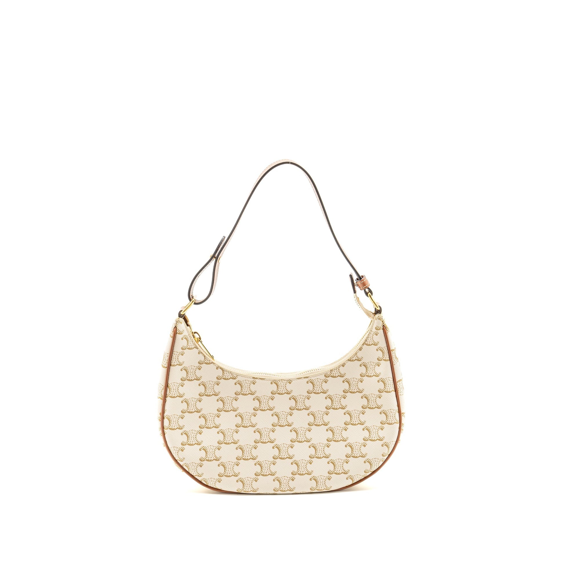 Purse Triomphe Calfskin Handbag Canvas White Travel Bag