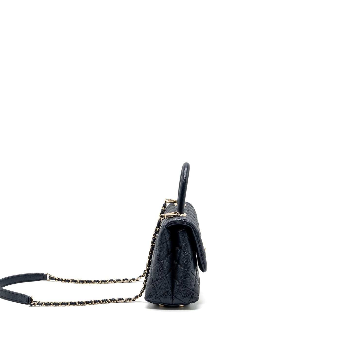 Chanel Coco Handle Caviar Navy LGHW Small Handbag