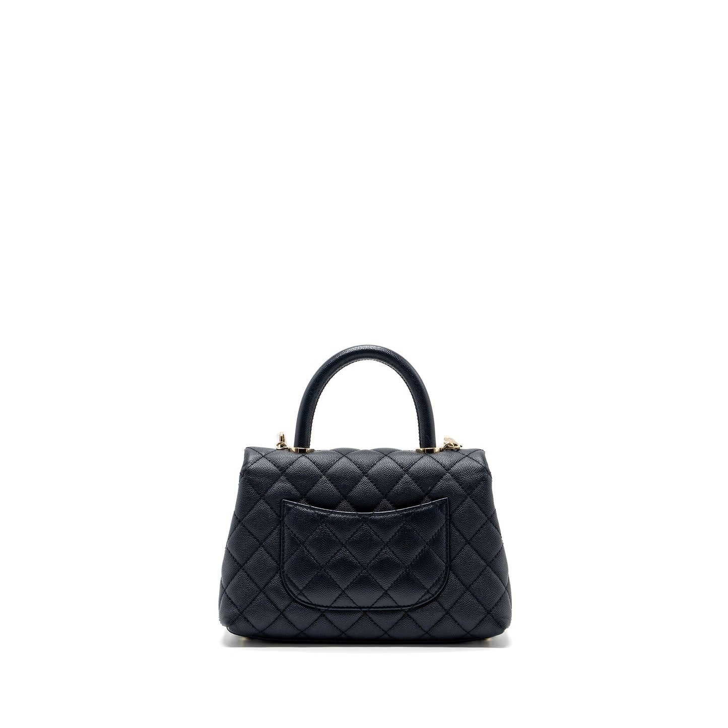 Chanel Coco Handle Caviar Navy LGHW Small Handbag