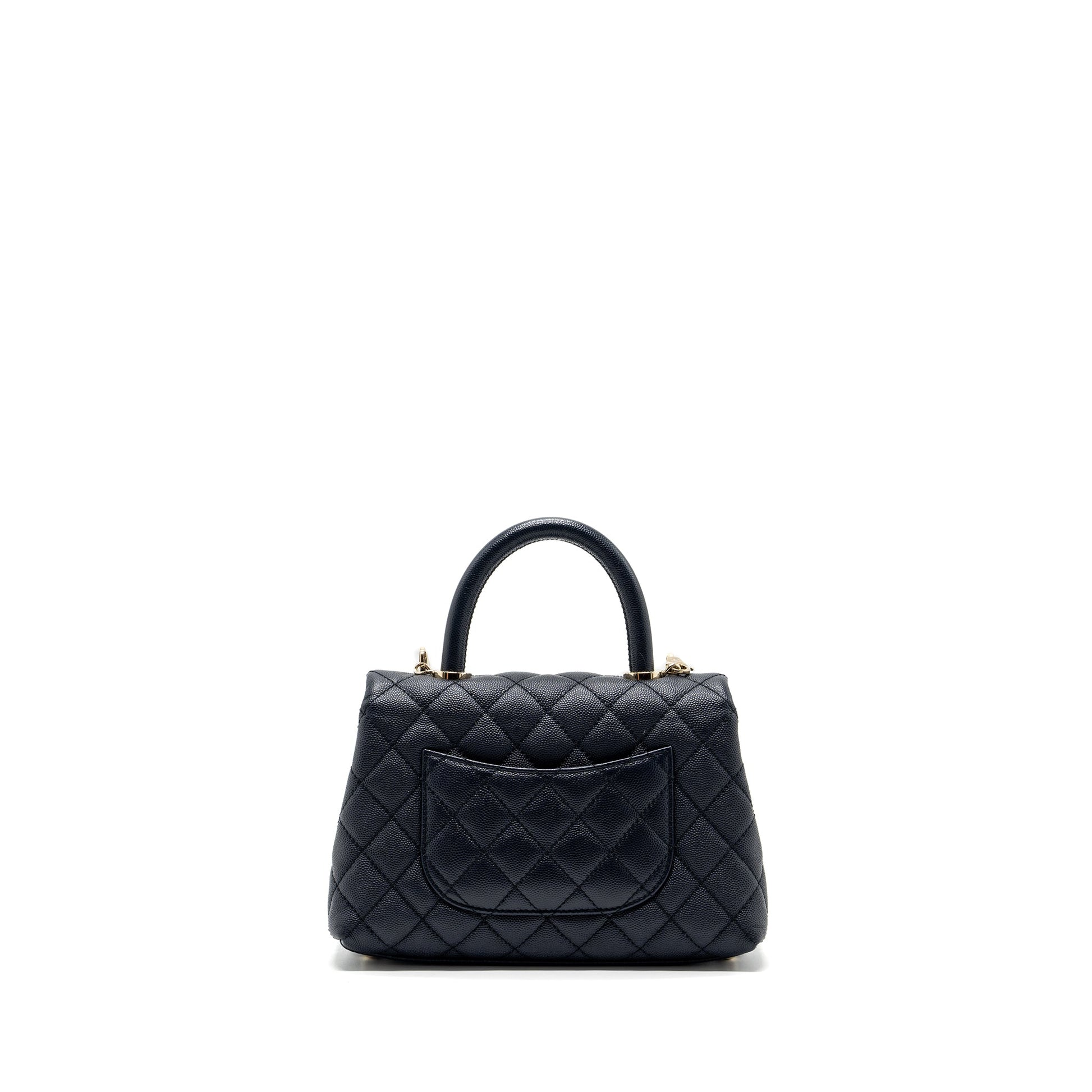 Chanel Coco Handle Caviar Navy LGHW Small Handbag