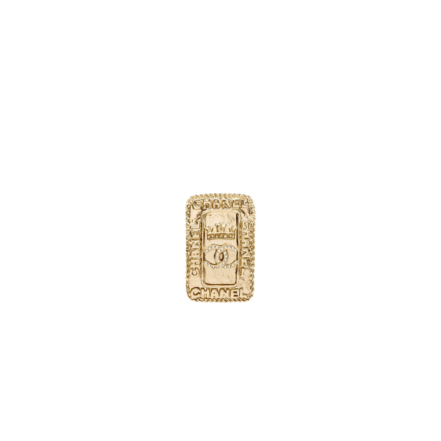 Chanel CC Logo Crown Brooch Crystal LGHW Handbag Lghw 1