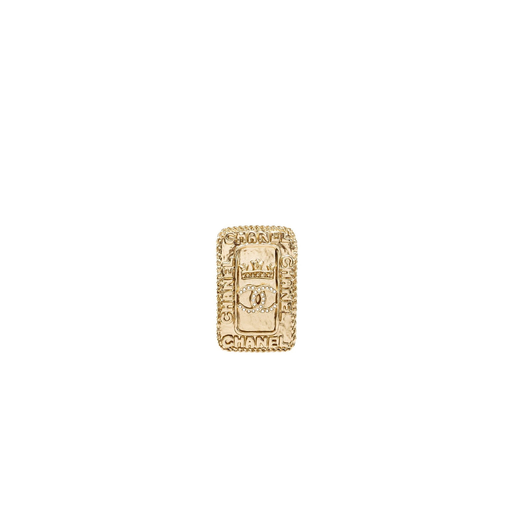 Chanel CC Logo Crown Brooch Crystal LGHW Handbag Lghw 1