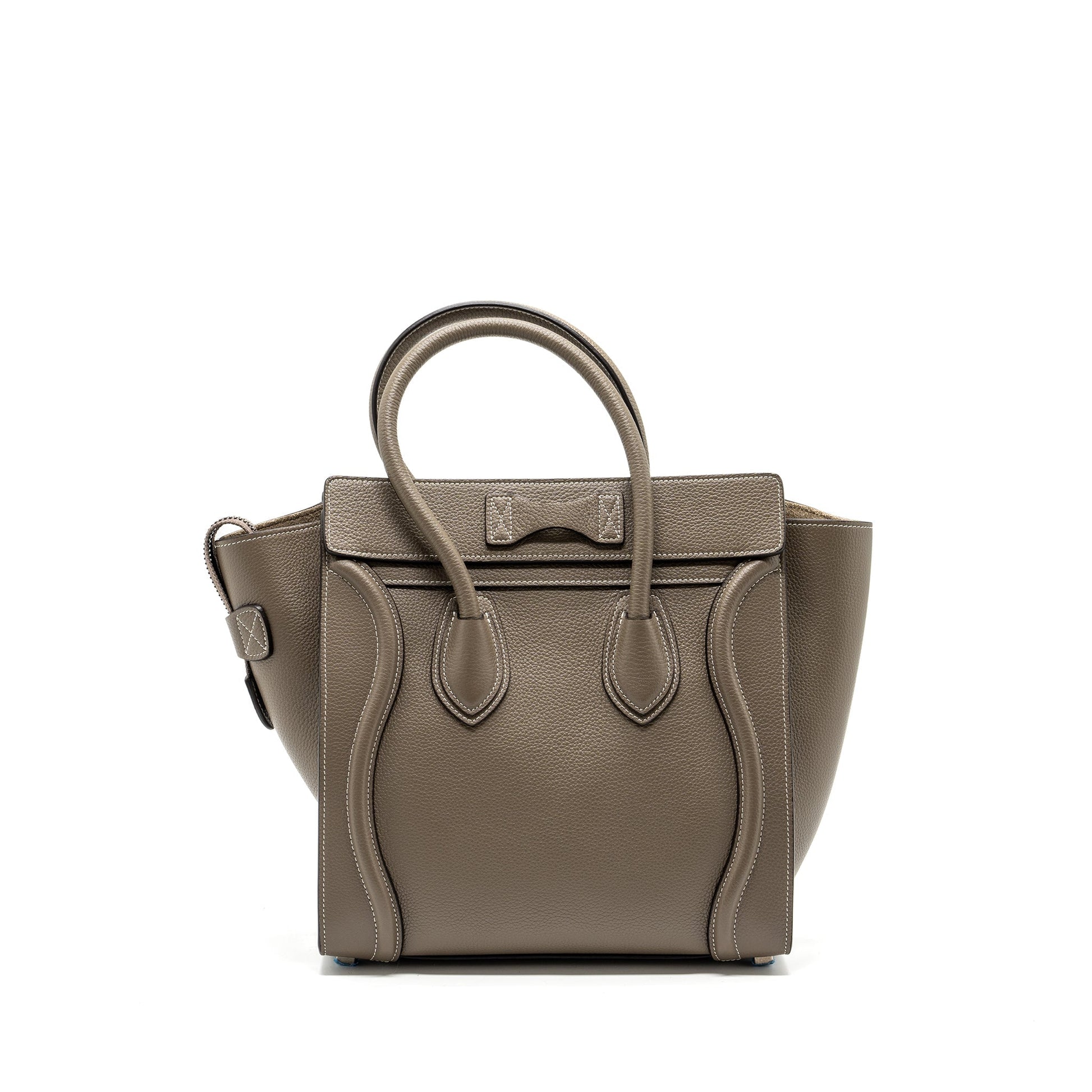 Celine Micro Luggage Purse Calfskin Grey Handbag Travel Bag