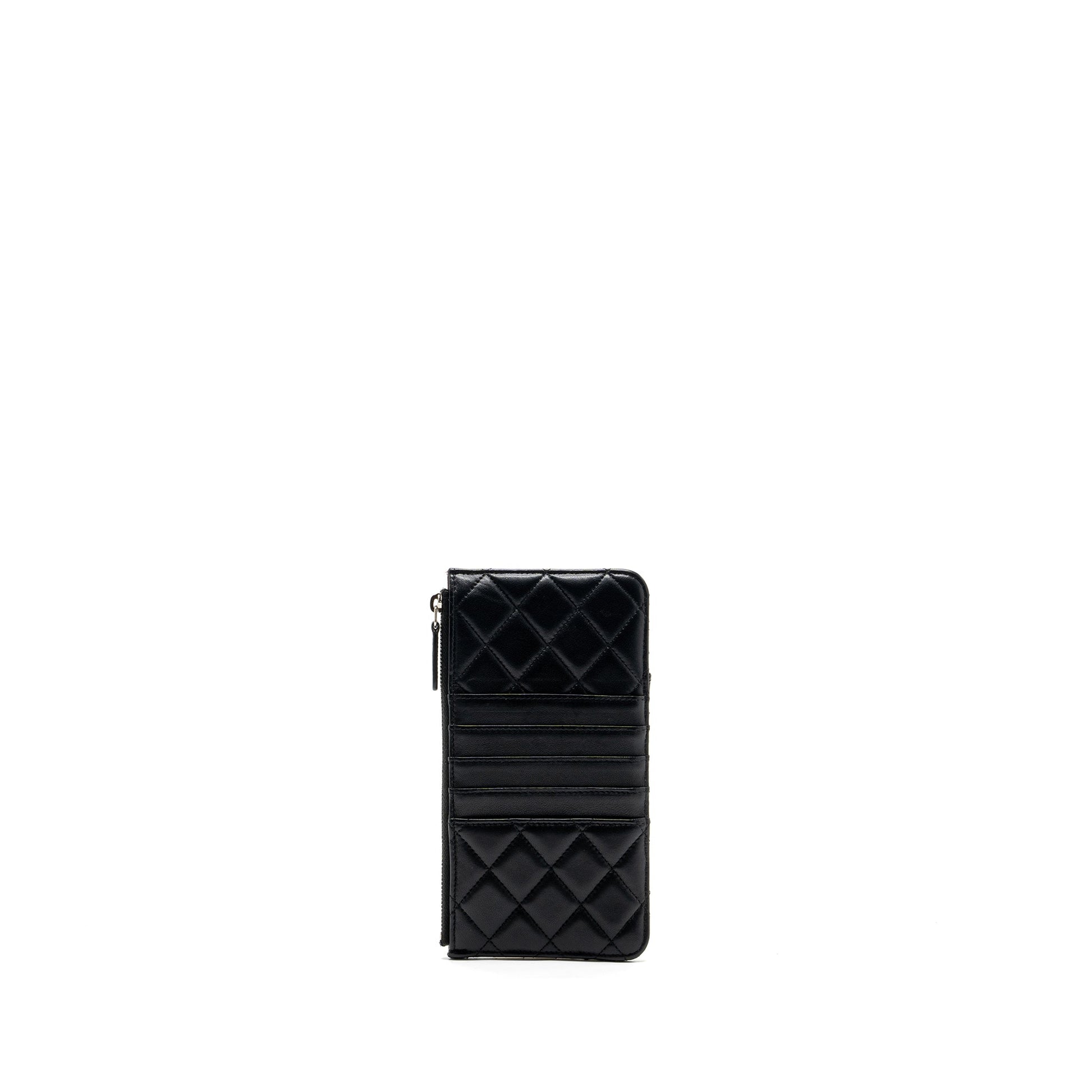 Chanel phone zip lambskin SHW Black Handbag