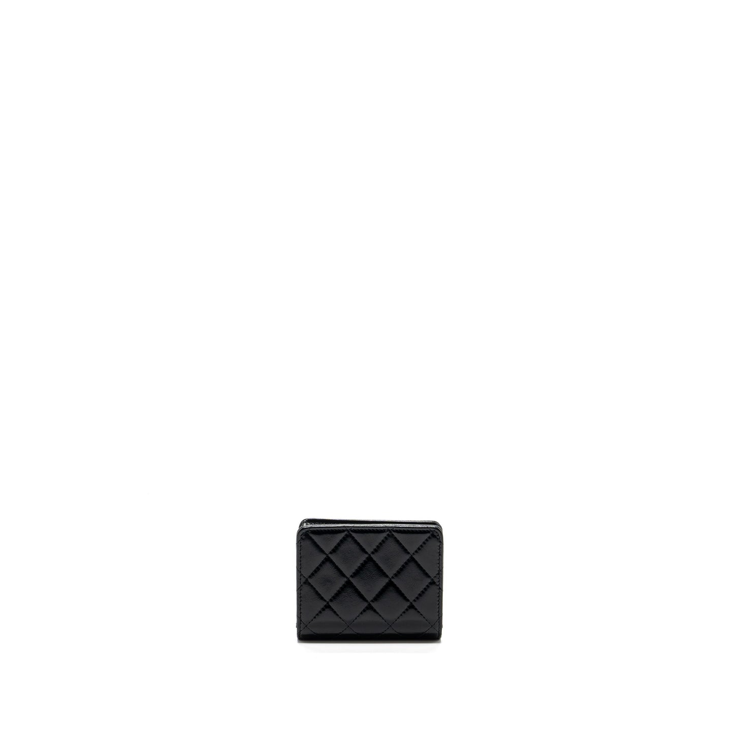 Chanel 24C 31 card holder shiny calfskin Black Wallet Case