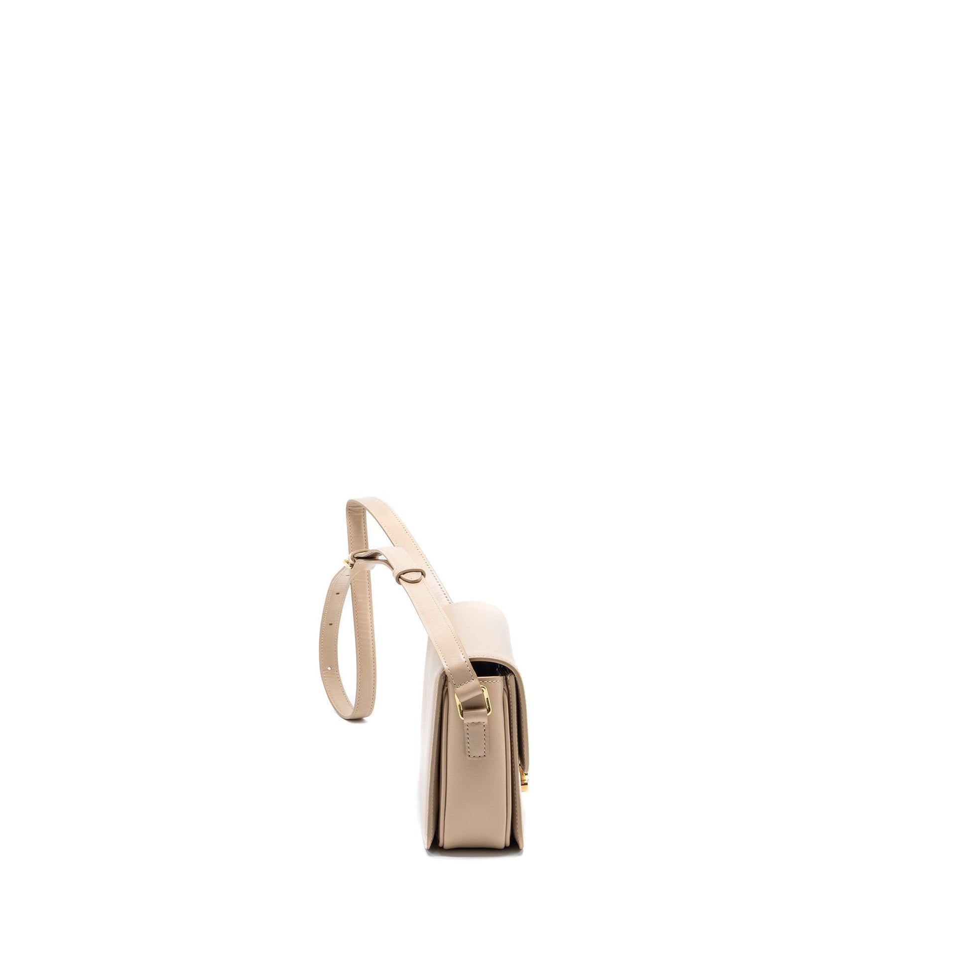 Celine Teen Triomphe Purse Calfskin Light Handbag Beige Travel Bag